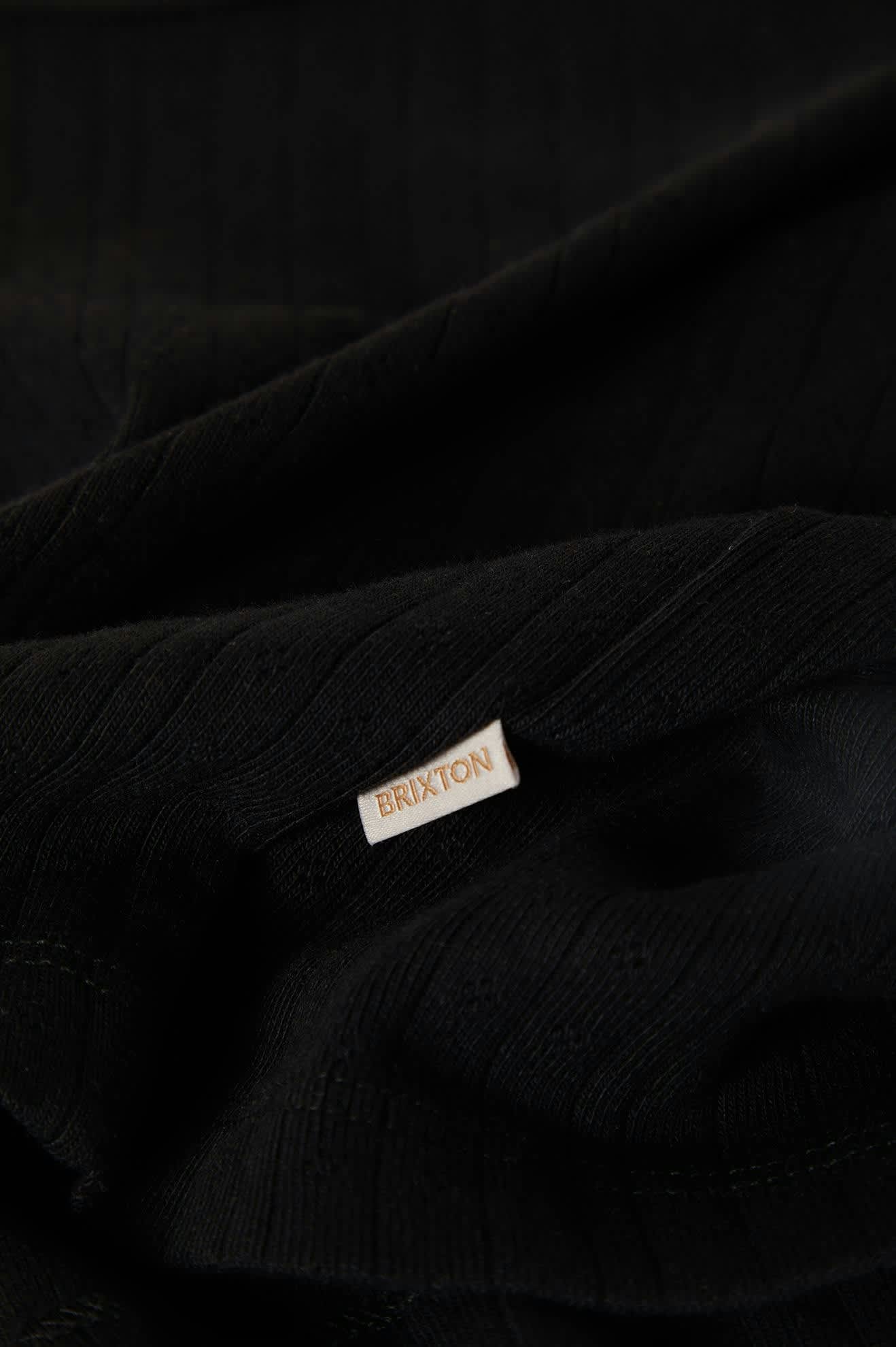 Women's Pointelle Slim Fit Tank in the color Black - Additional Laydown image