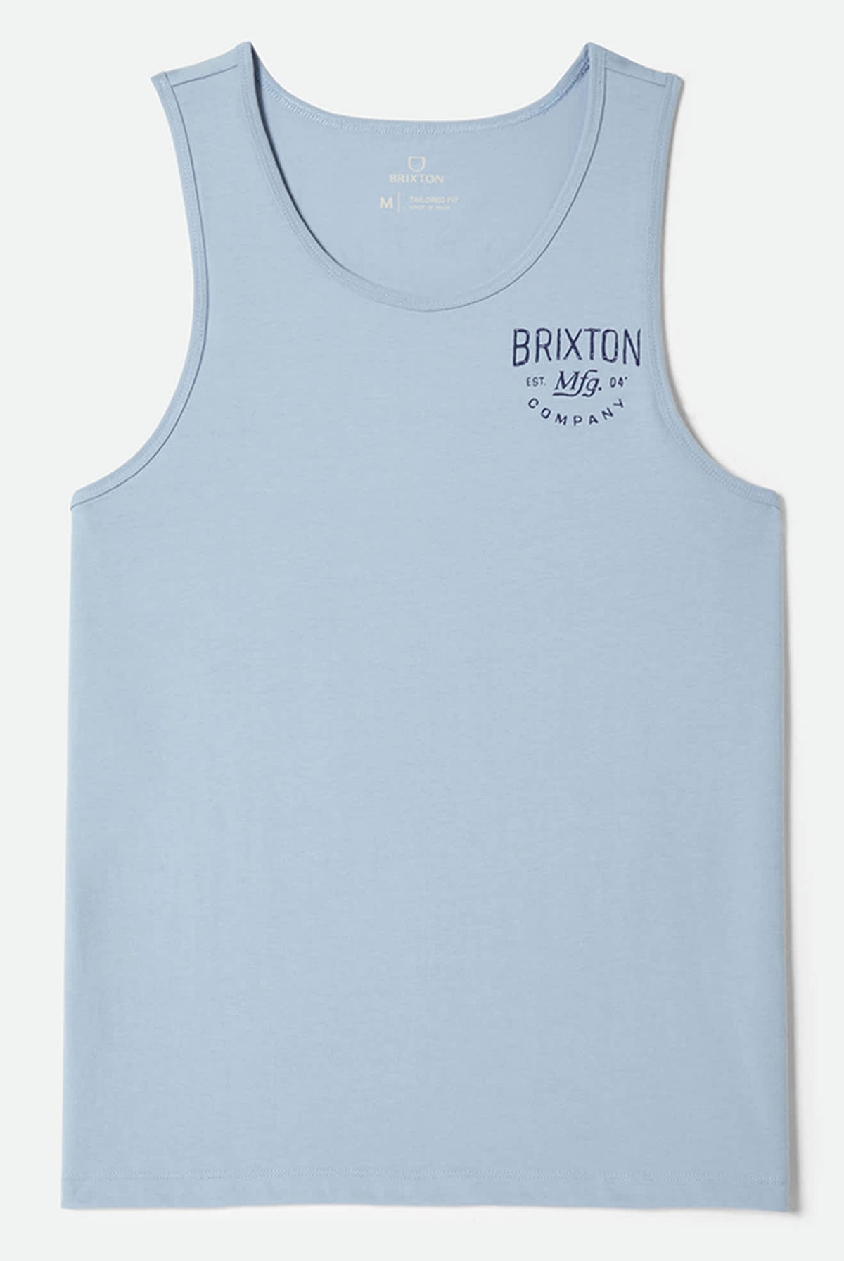 Men's Fremont Tank Top in the color Dusty Blue - Front Product Laydown Image