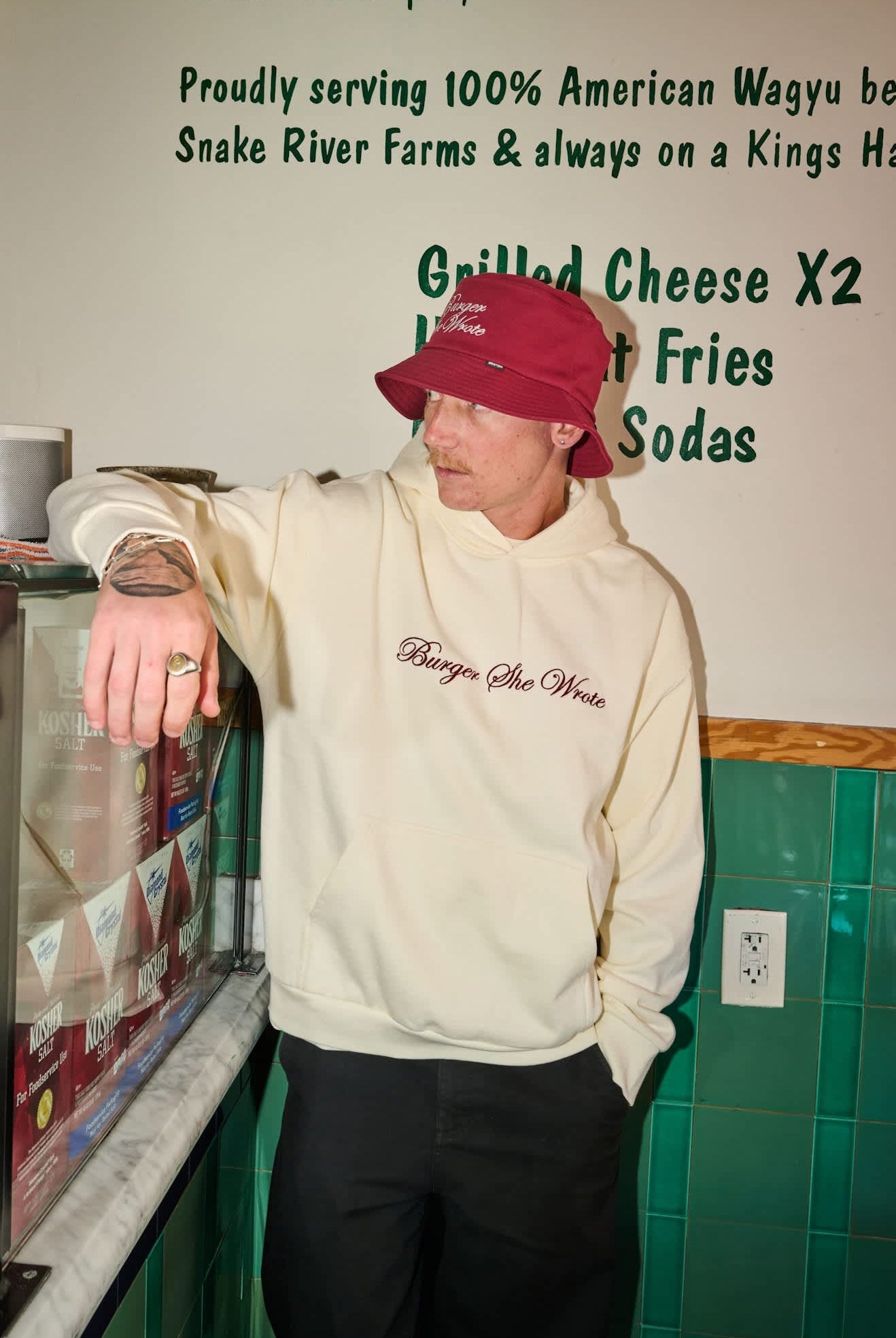 Unisex Burger She Wrote Bucket Hat in the color Burgundy - Men's Lifestyle 3.0