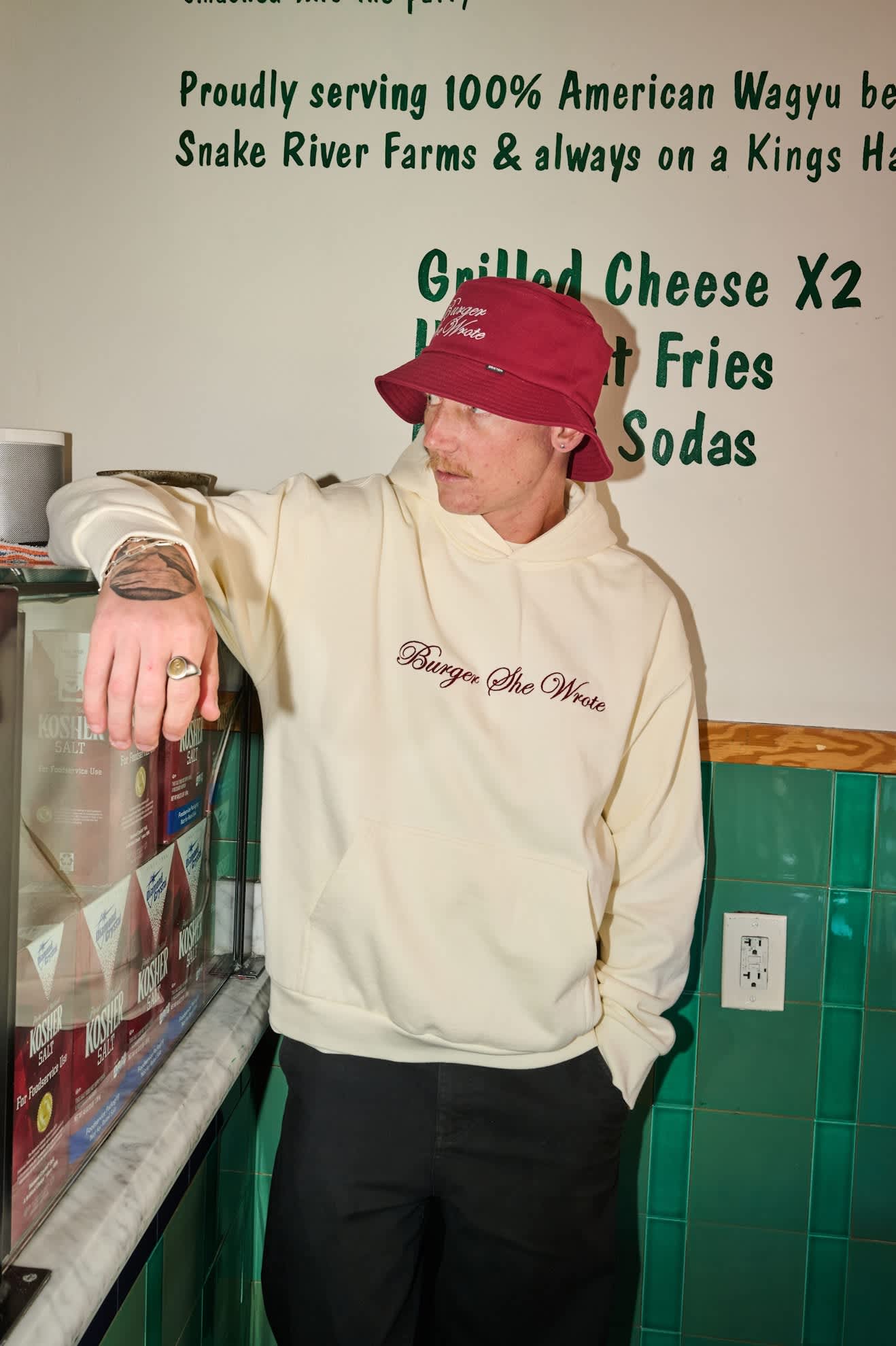 Unisex Burger She Wrote Bucket Hat in the color Burgundy - Men's Lifestyle 3.0