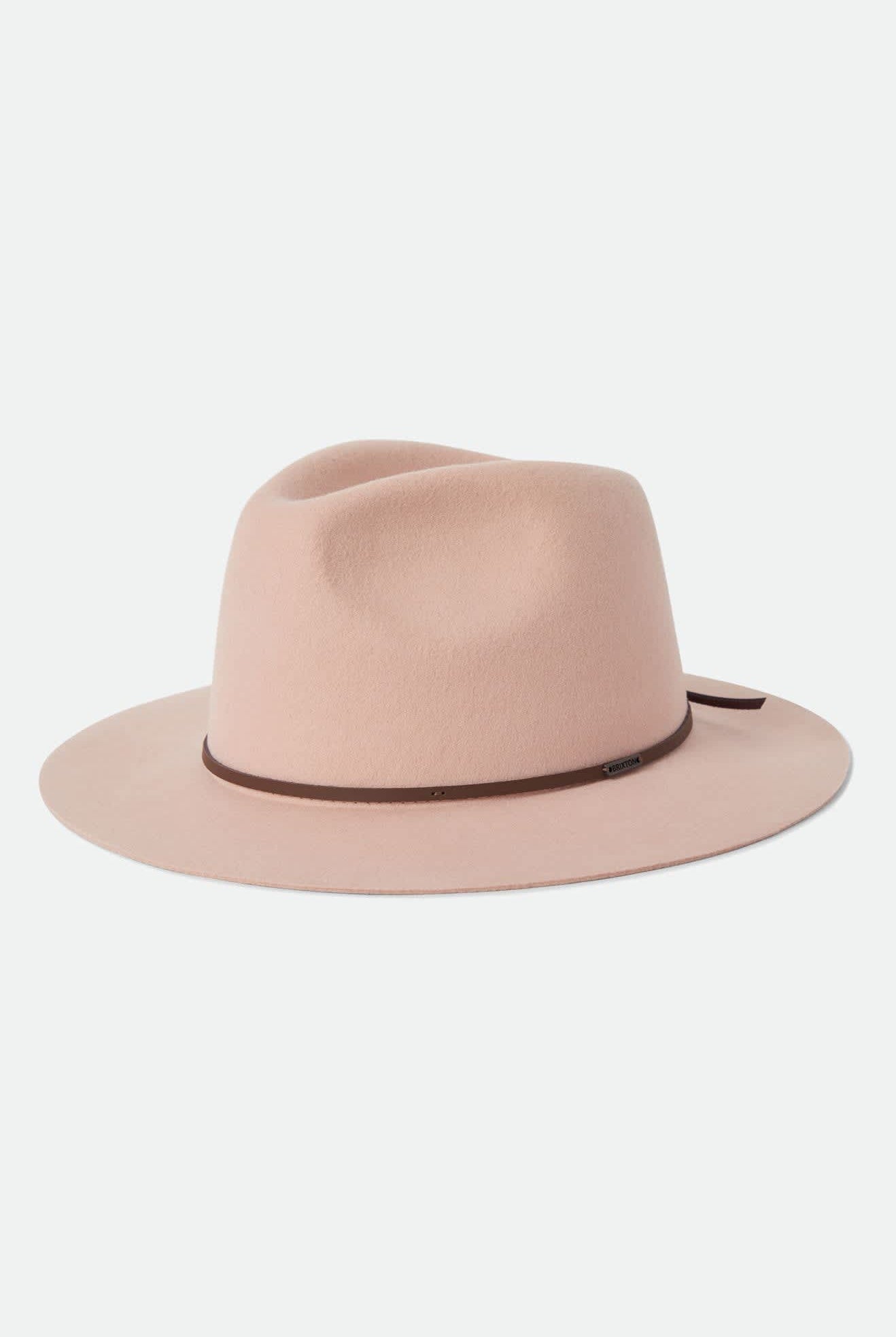 Unisex Wesley Fedora in the color Silver Pink/Pinecone - Front Product Laydown Image