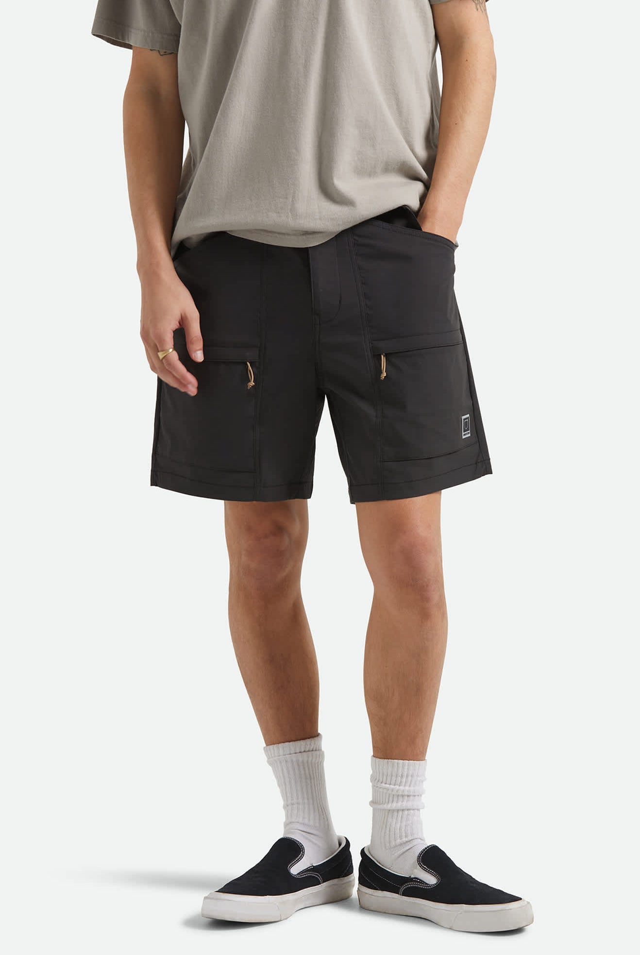 Men's Journey Utility Short in the color Black - Men's Front View