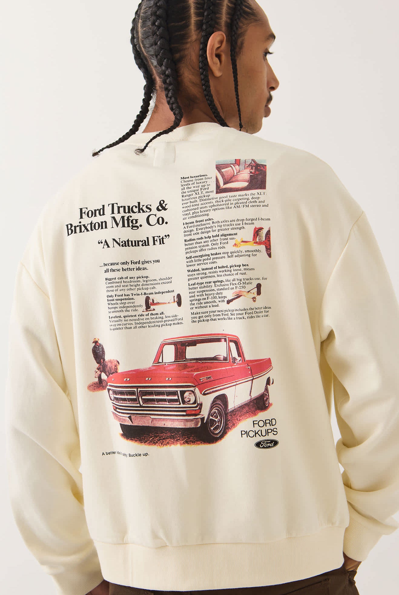 Men's Ford 71 Pickup Crew in the color Wimbledon White - Additional Fit image