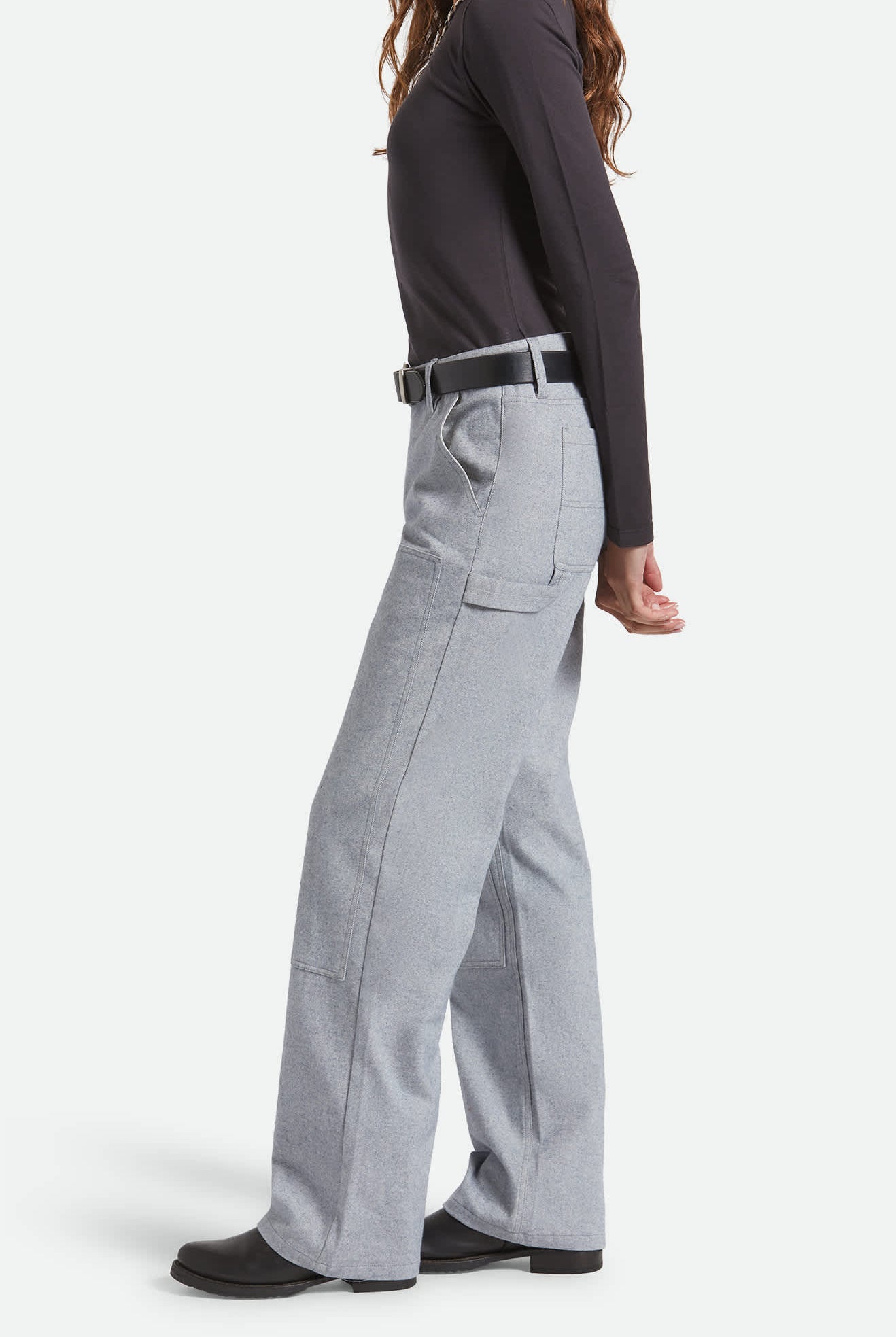 Women's Essex Patched Painter Pant in the color Brushed Blue - Women's Side View
