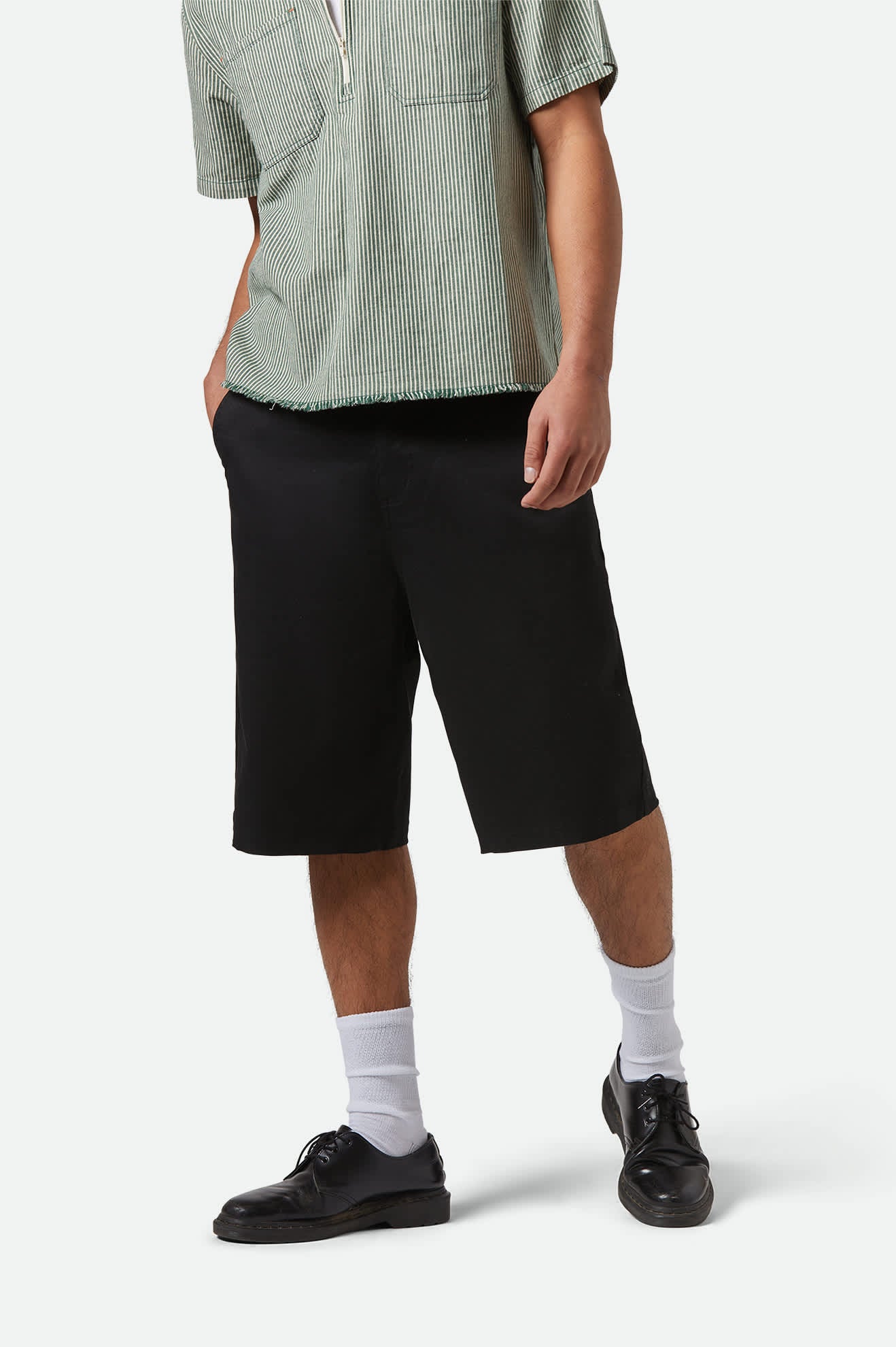 Men's Choice Chino Baggy Short in the color Black - Men's Front View