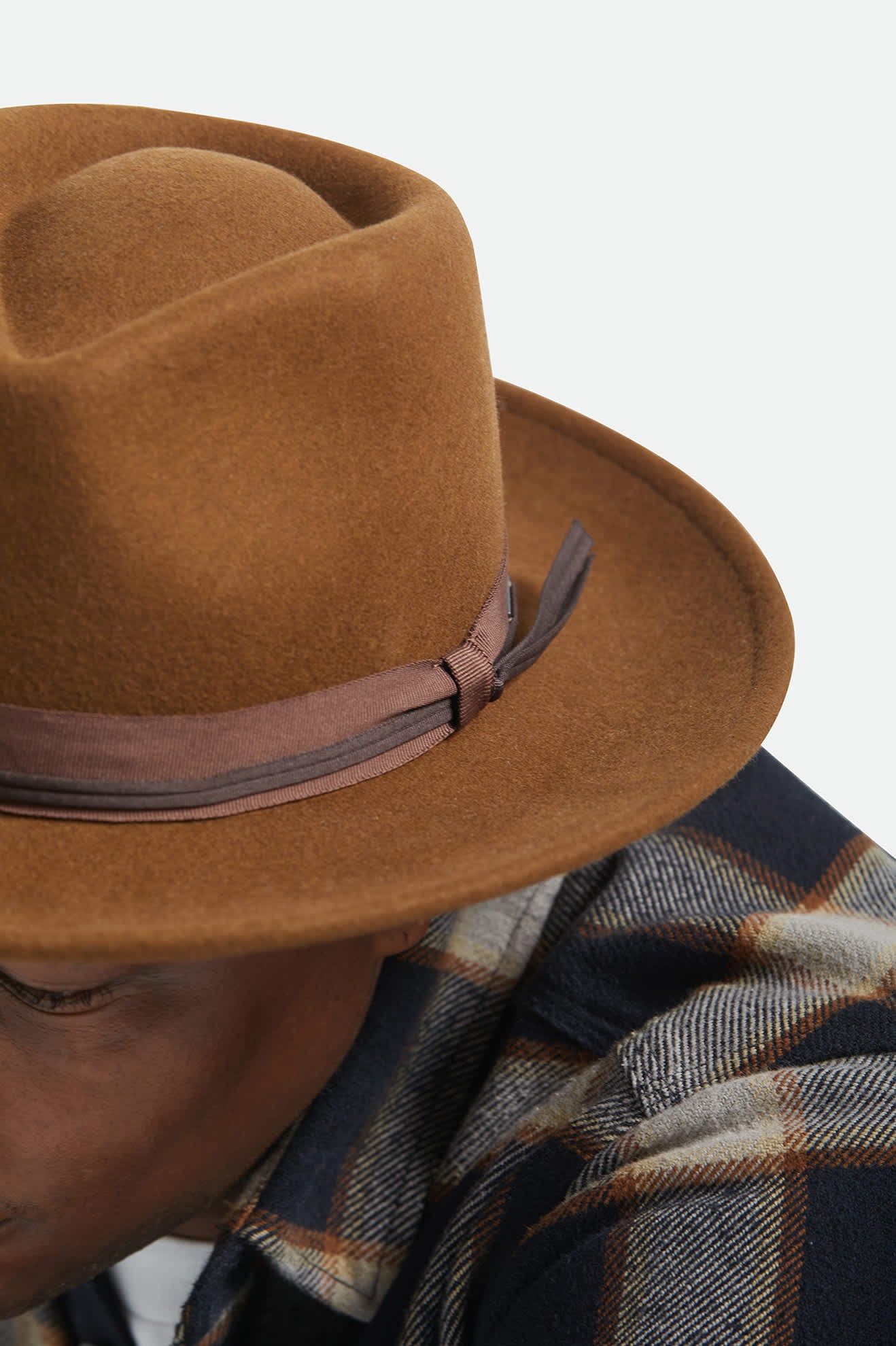 Unisex Swindle Convertabrim Fedora in the color Coffee/Light Brown - Additional Fit image