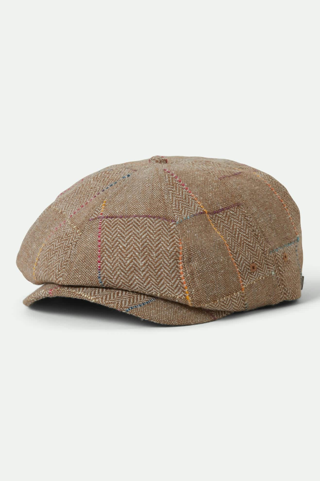 Unisex Brood Newsboy Cap in the color Tan/Multi - Front Product View