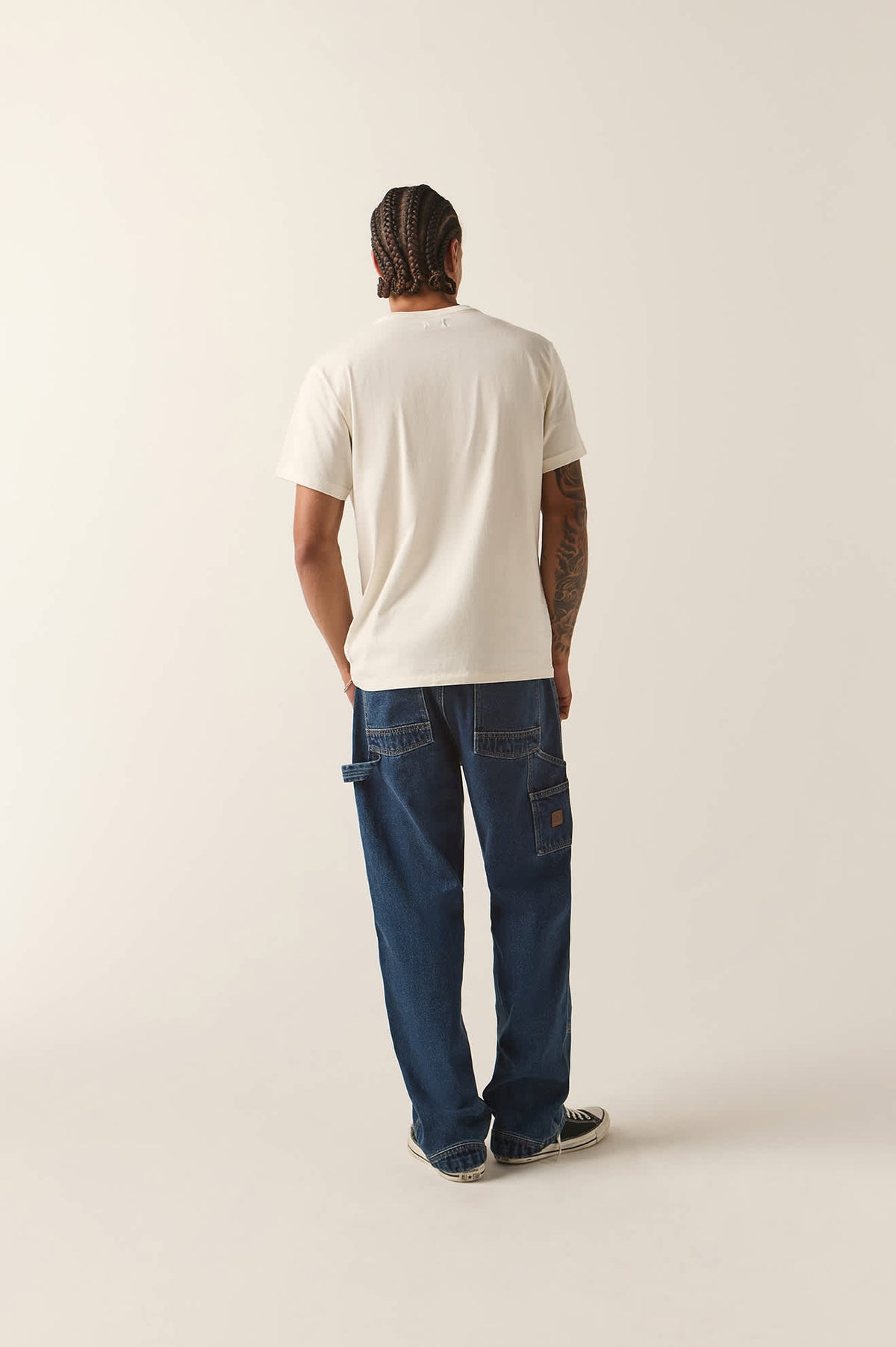 Men's Builders Carpenter Pant in the color Dark Denim - Additional Fit image