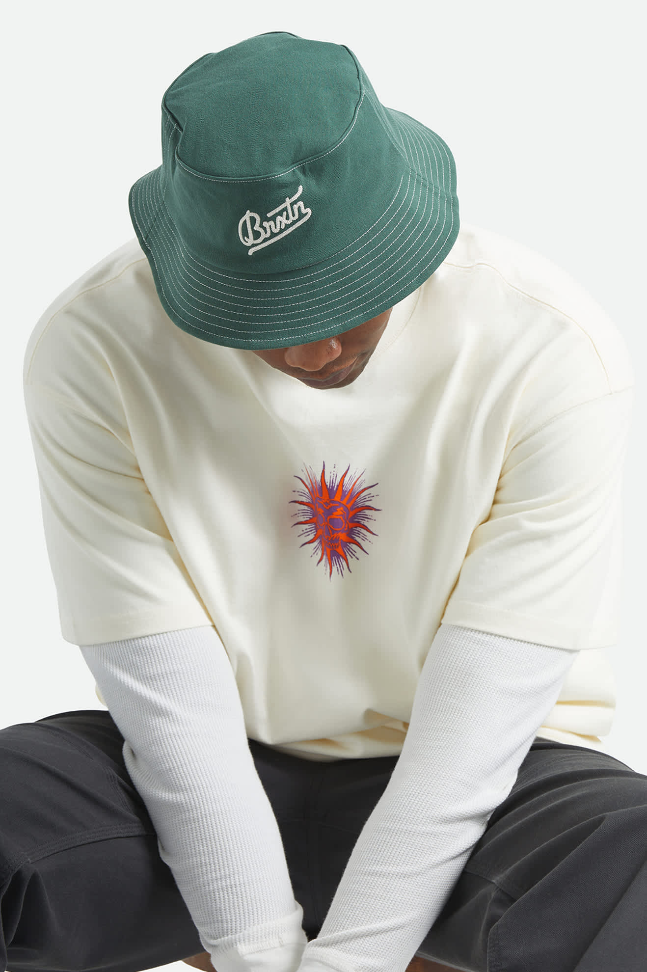 Unisex Eldon Packable Bucket Hat in the color Primal Green - Men's Front View