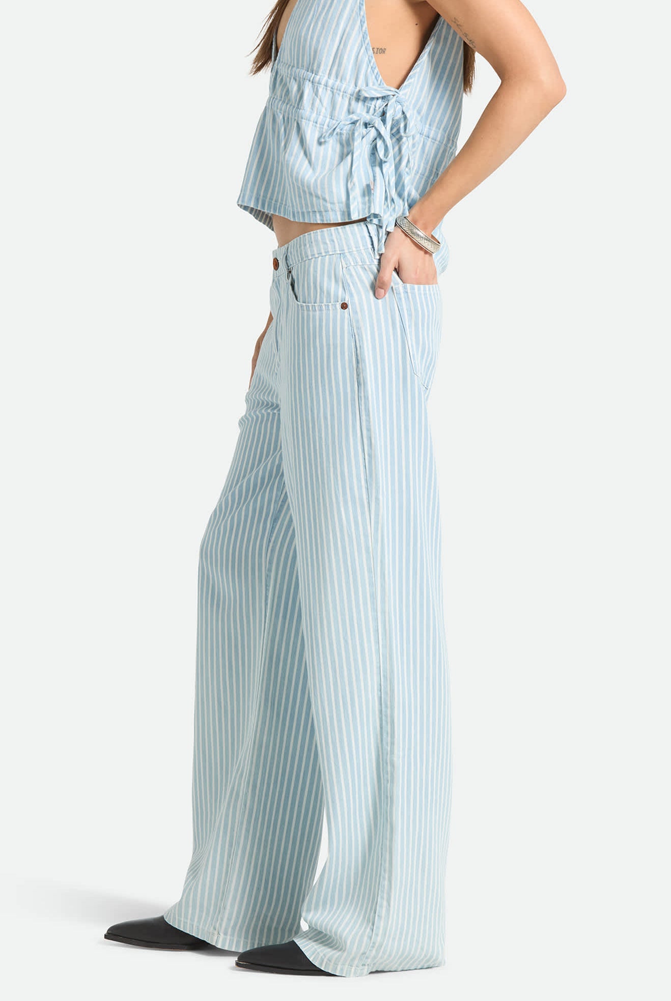 Women's The Chloe 5-Pocket Pant in the color Two Boot Stripe - Women's Side View