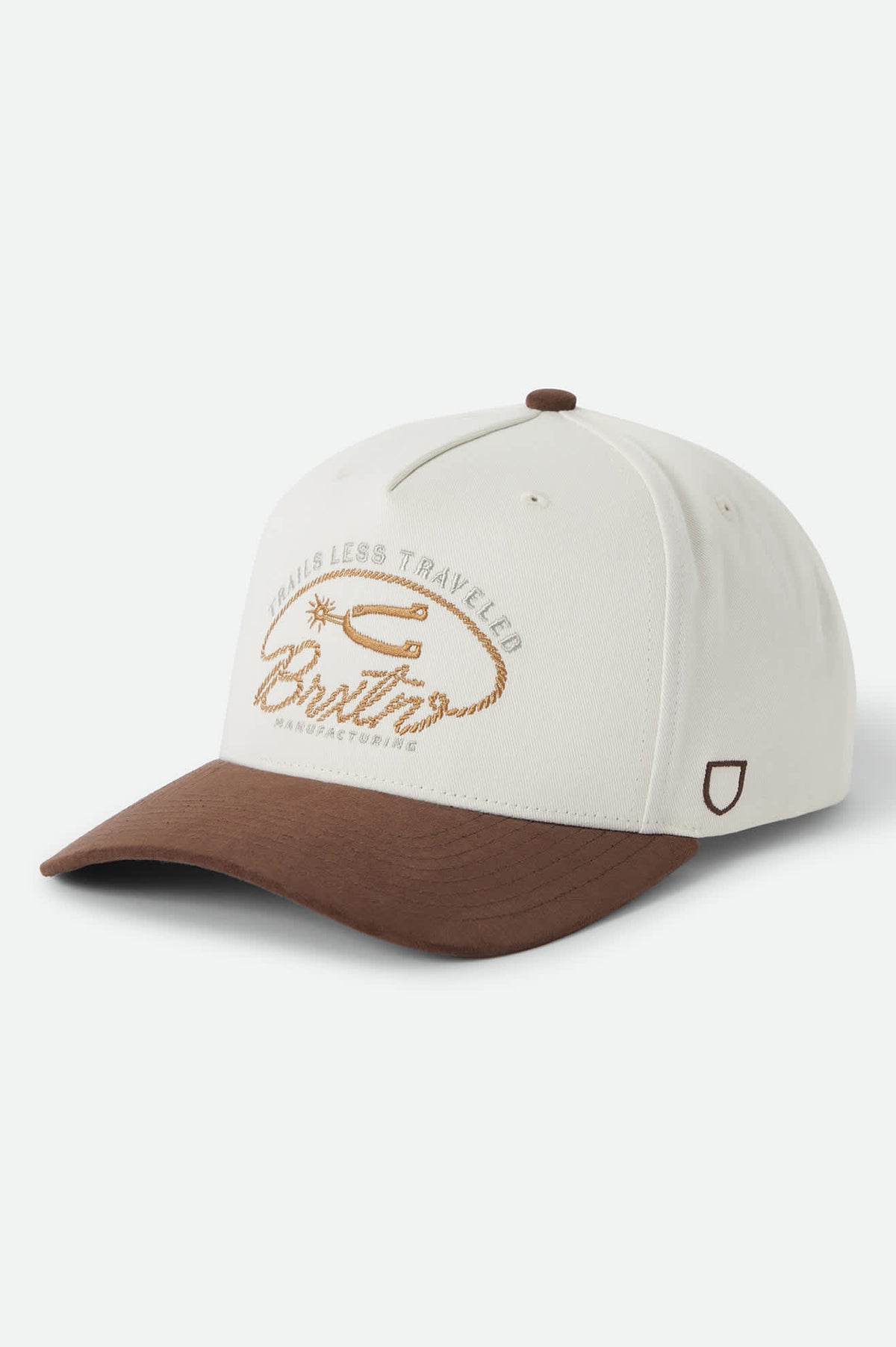 Unisex Trails Snapback in the color Off White/Walnut Brown - Front Product Laydown Image