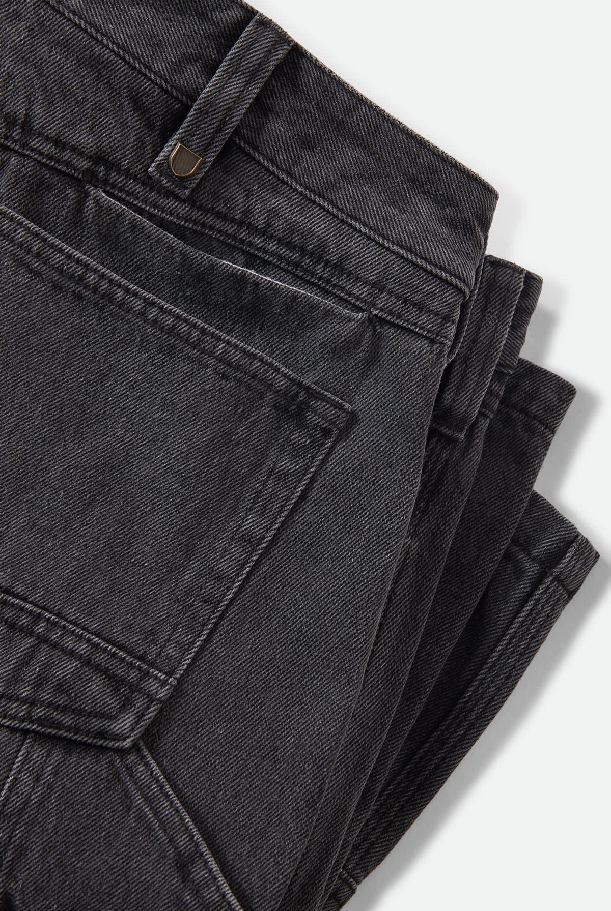 Men's Builders Carpenter Baggy Short in the color Washed Black Denim - Additional Laydown image