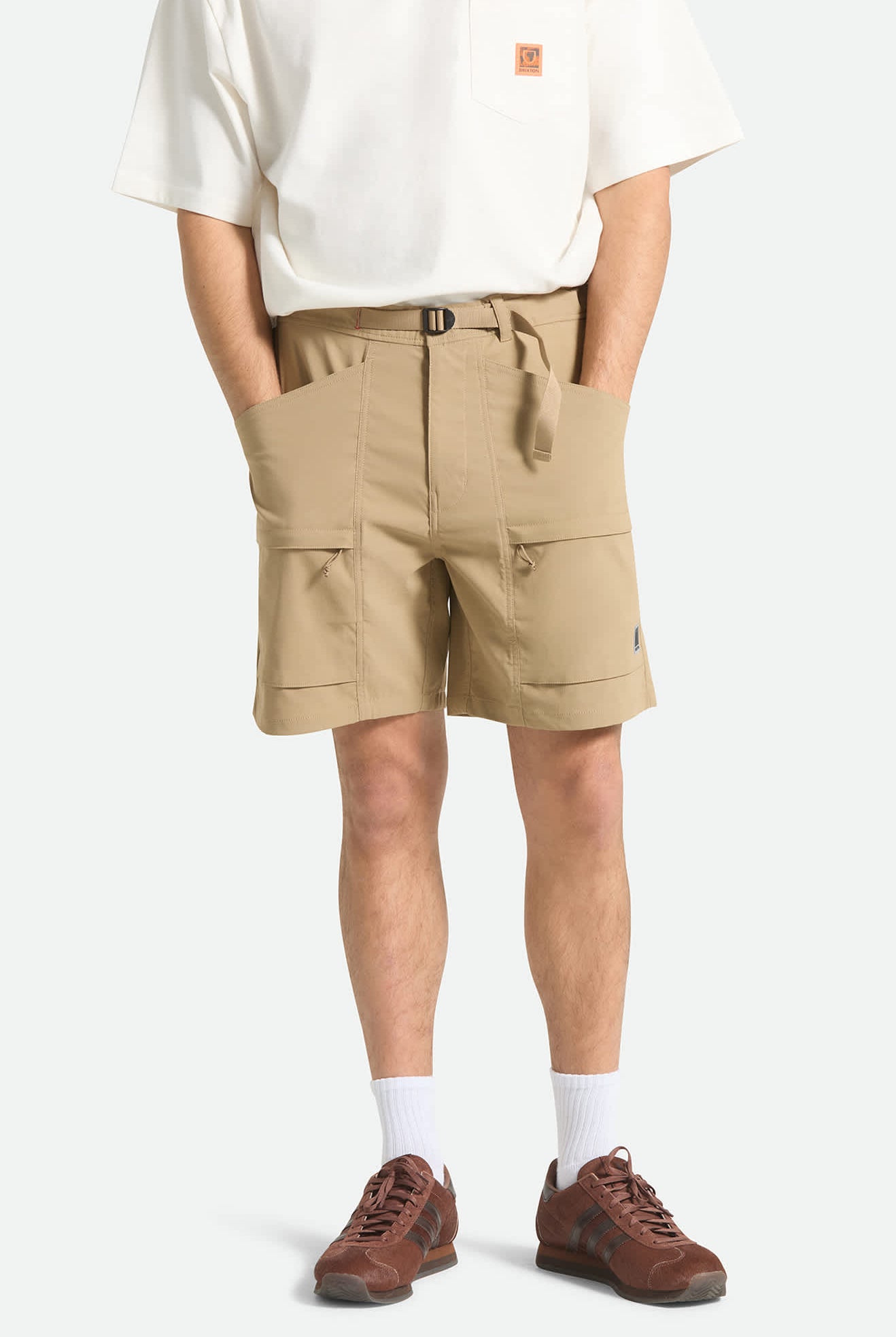 Men's Journey Utility Short in the color Khaki - Men's Front View