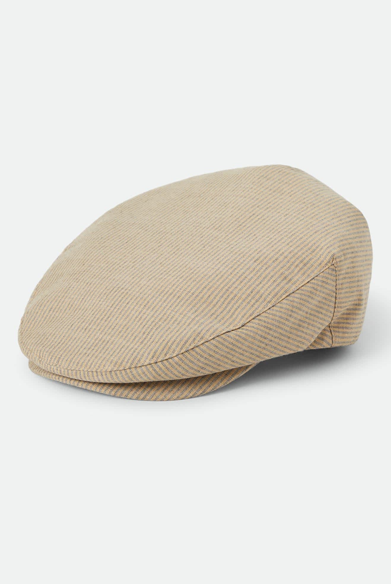 Unisex Hooligan Flat Cap in the color Khaki Stripe/Washed Black - Front Product Laydown Image