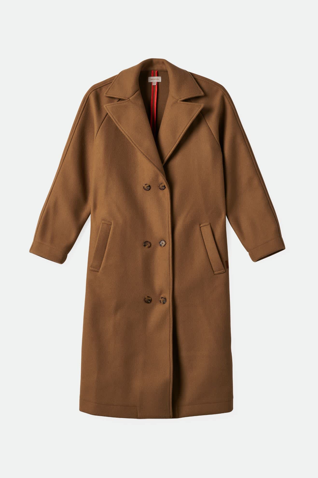 Women's Lennox Stretch Felted Coat in the color Khaki - Front Product View