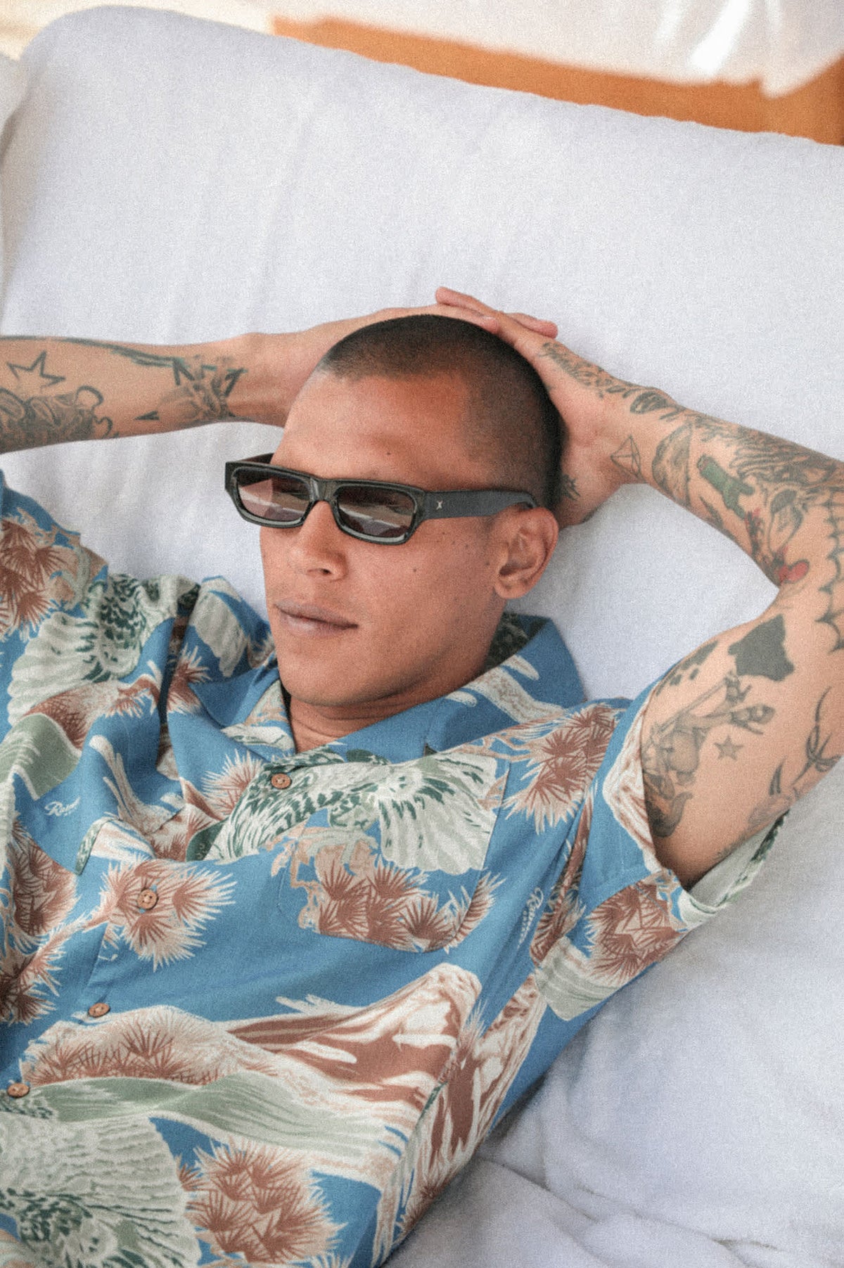 Men's Rainier X Brixton Short Sleeve Shirt in the color Blue Sky - Men's Lifestyle 2.0