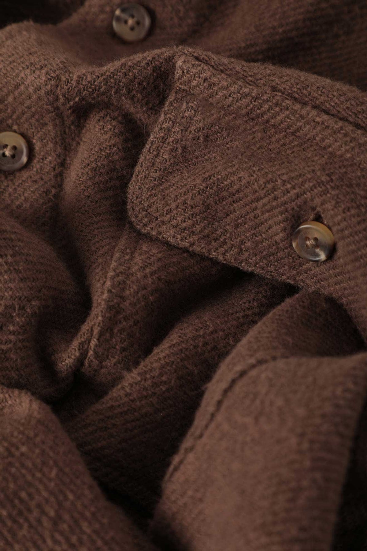 Men's Bowery Textured Twill Overshirt in the color Walnut Brown - Additional Laydown image