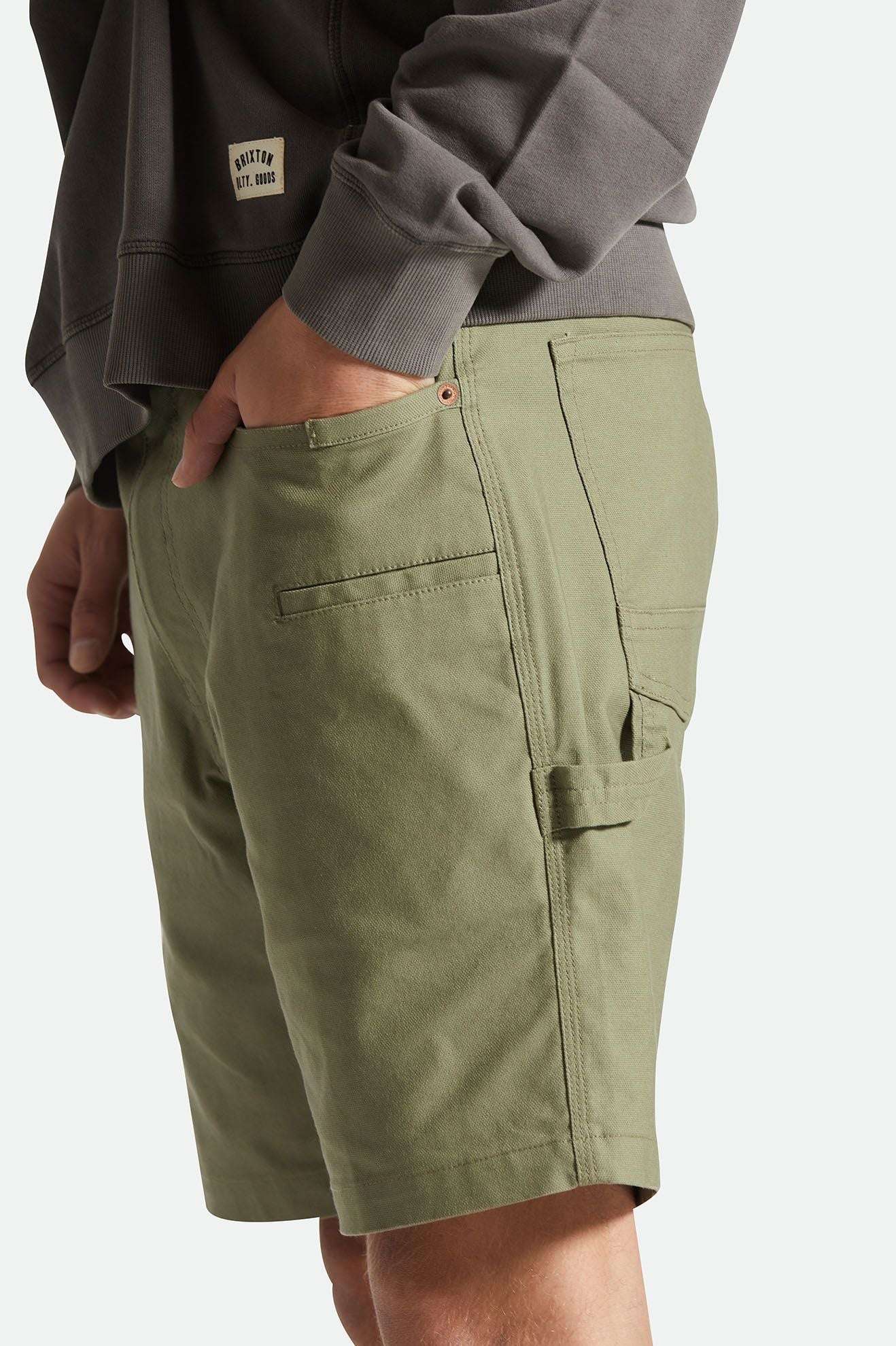 Men's Fit, Extra Shot | Builders Carpenter Stretch Short - Olive Surplus