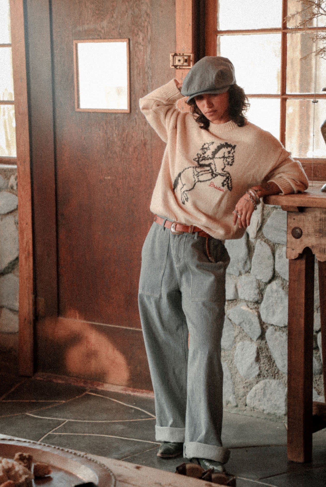 Women's Brixton Ranching Club Crew Sweater in the color Whitecap - Women's Lifestyle 2.0
