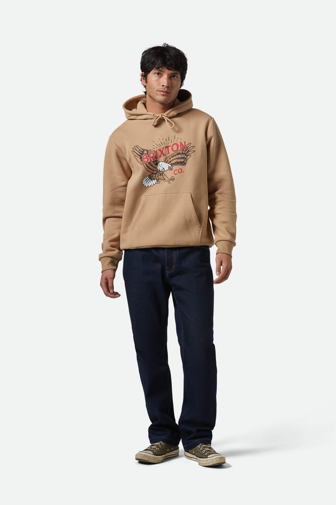 Men's Keller Hoodie in the color Sand - Additional Fit View