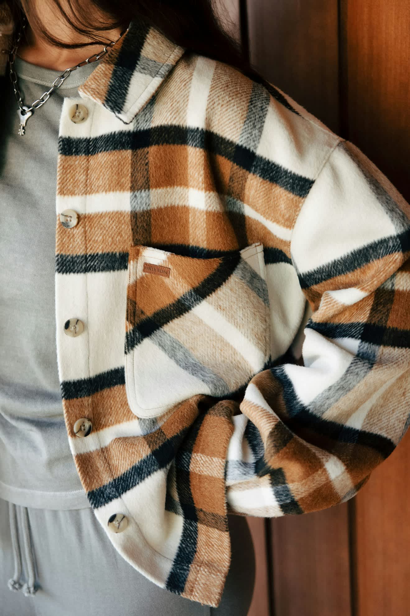 Women's Bowery Women's Soft Brushed L/S Flannel in the color Washed Copper - Men's Lifestyle image