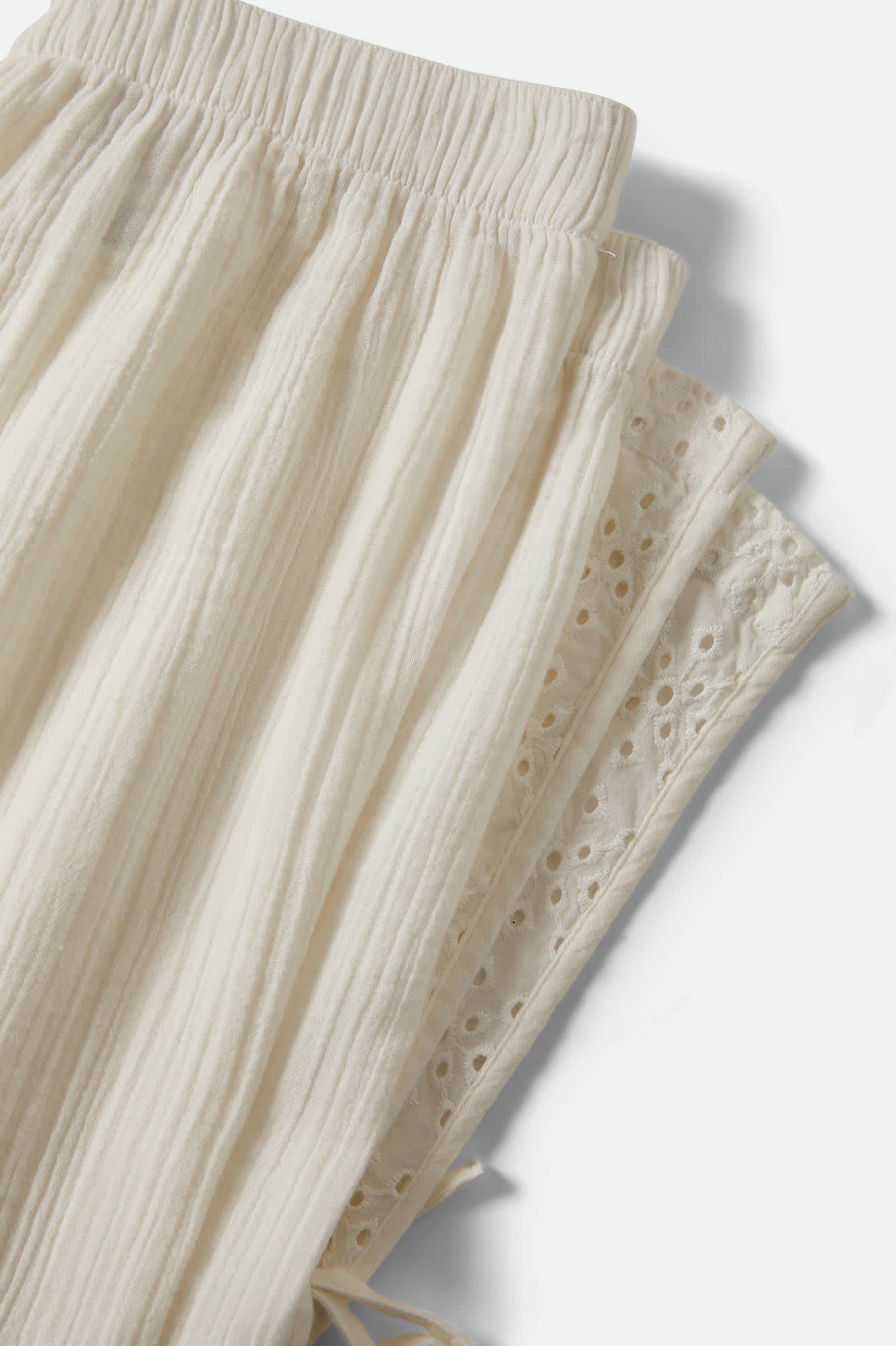 Women's Seaside Eyelet Wide Leg Pant in the color Off White Eyelet - Additional Laydown image