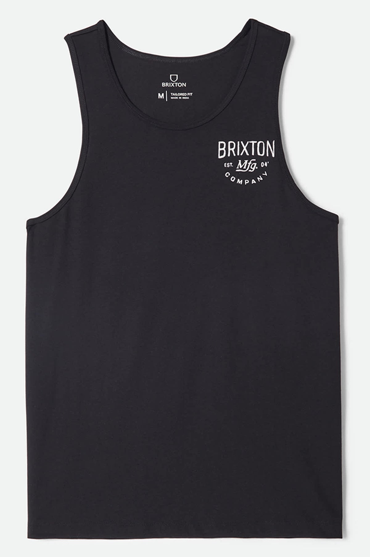 Men's Fremont Tank Top in the color Black - Front Product Laydown Image