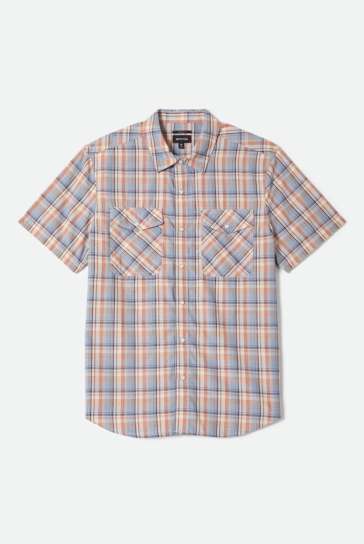 Men's The Breezy Wayne Short Sleeve Shirt in the color Blue Multi Plaid - Front Product Laydown Image