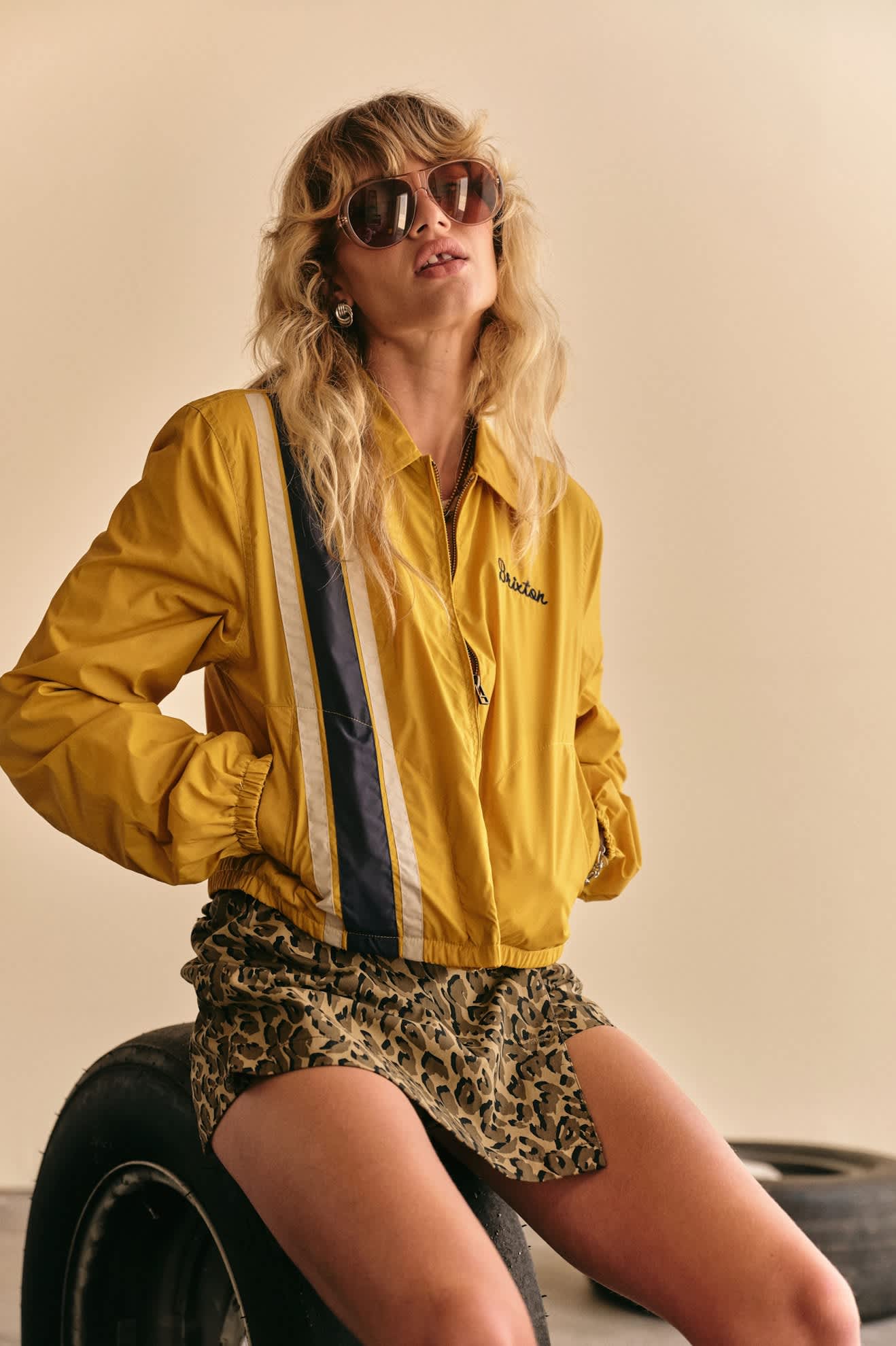 Women's Goodyear Mechanics Women's Garage Jacket in the color Nugget Gold - Women's Front View