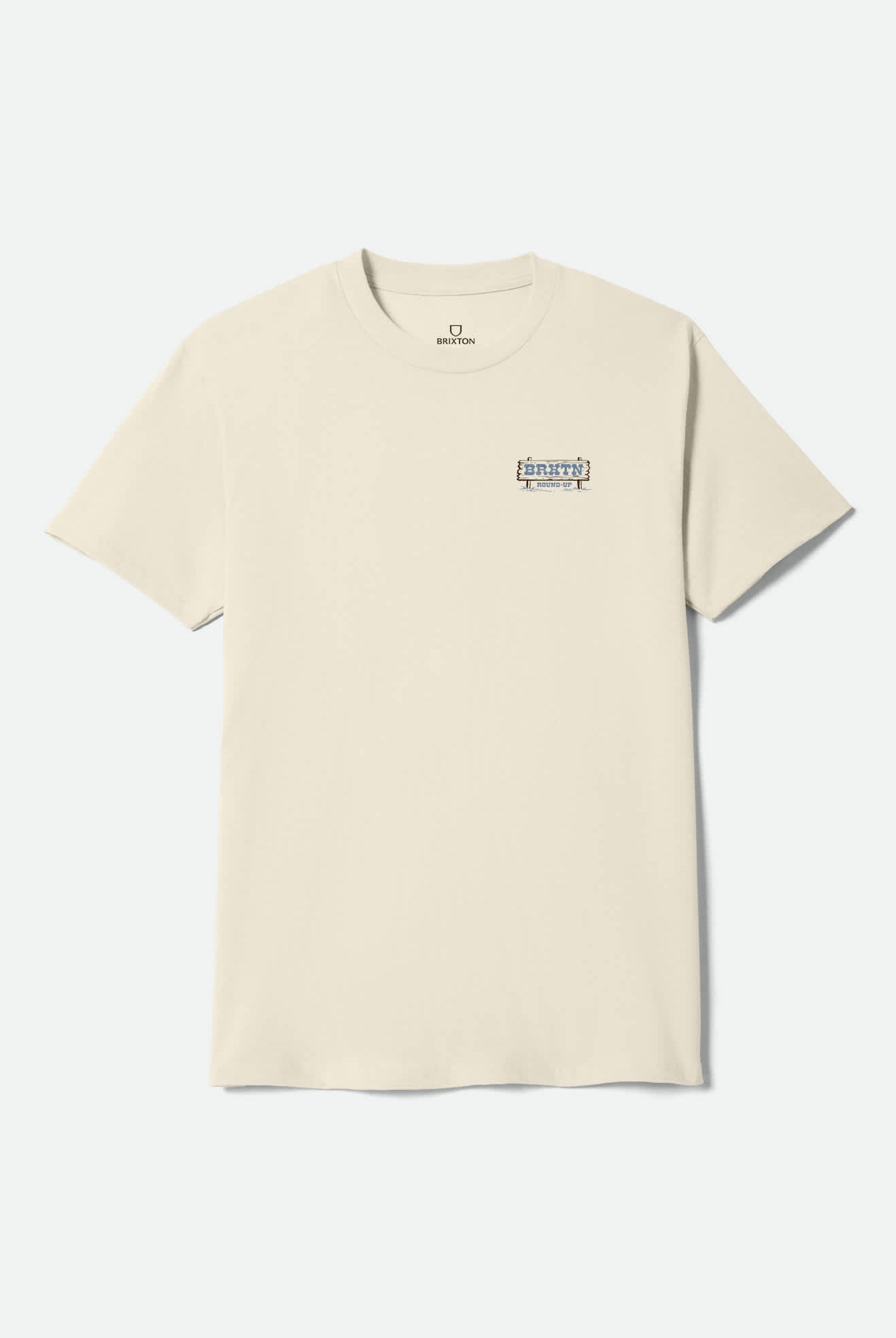 Men's Hutchins Short Sleeve T-Shirt in the color Cream - Front Product Laydown Image