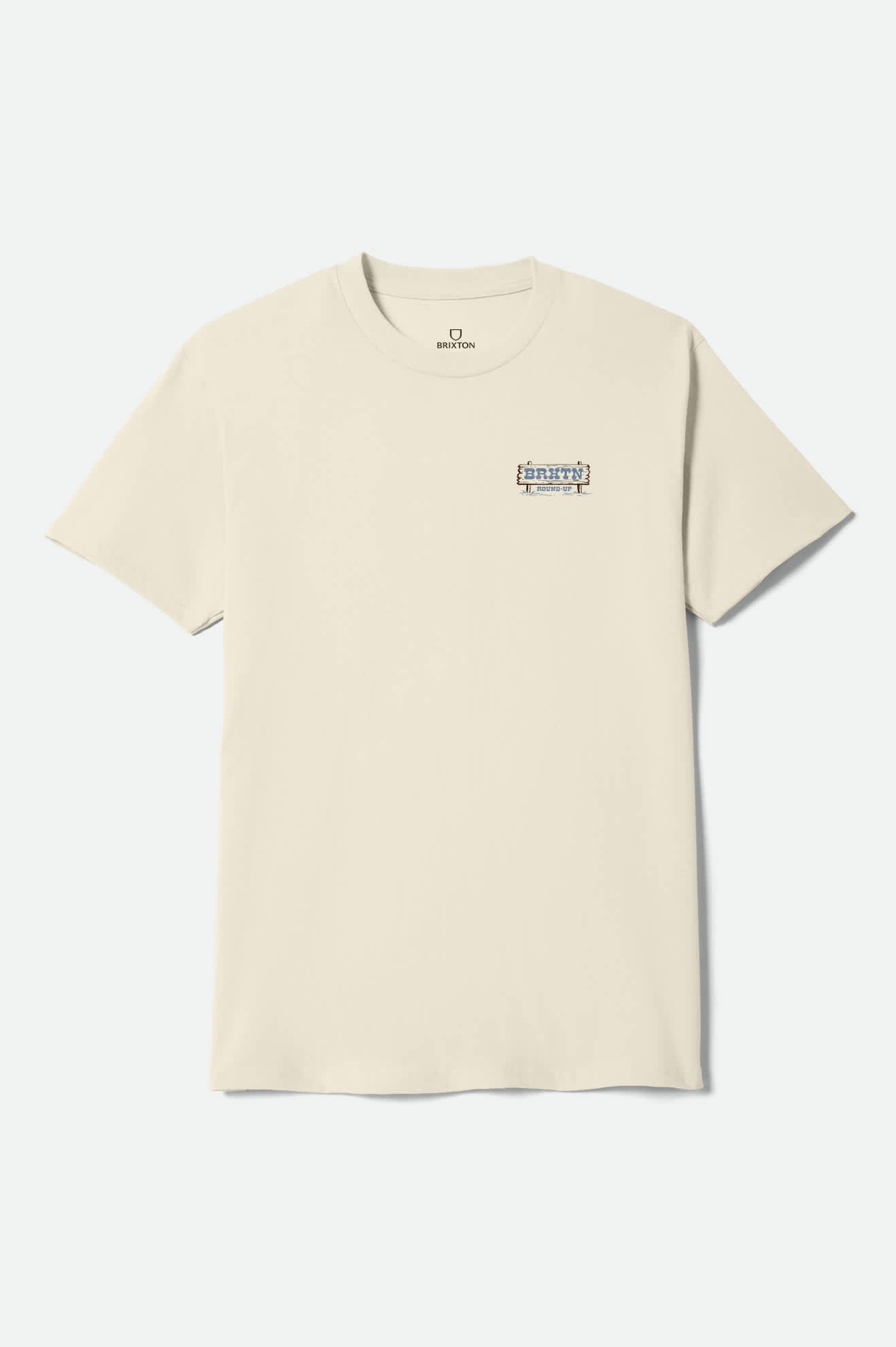 Men's Hutchins Short Sleeve T-Shirt in the color Cream - Front Product Laydown Image