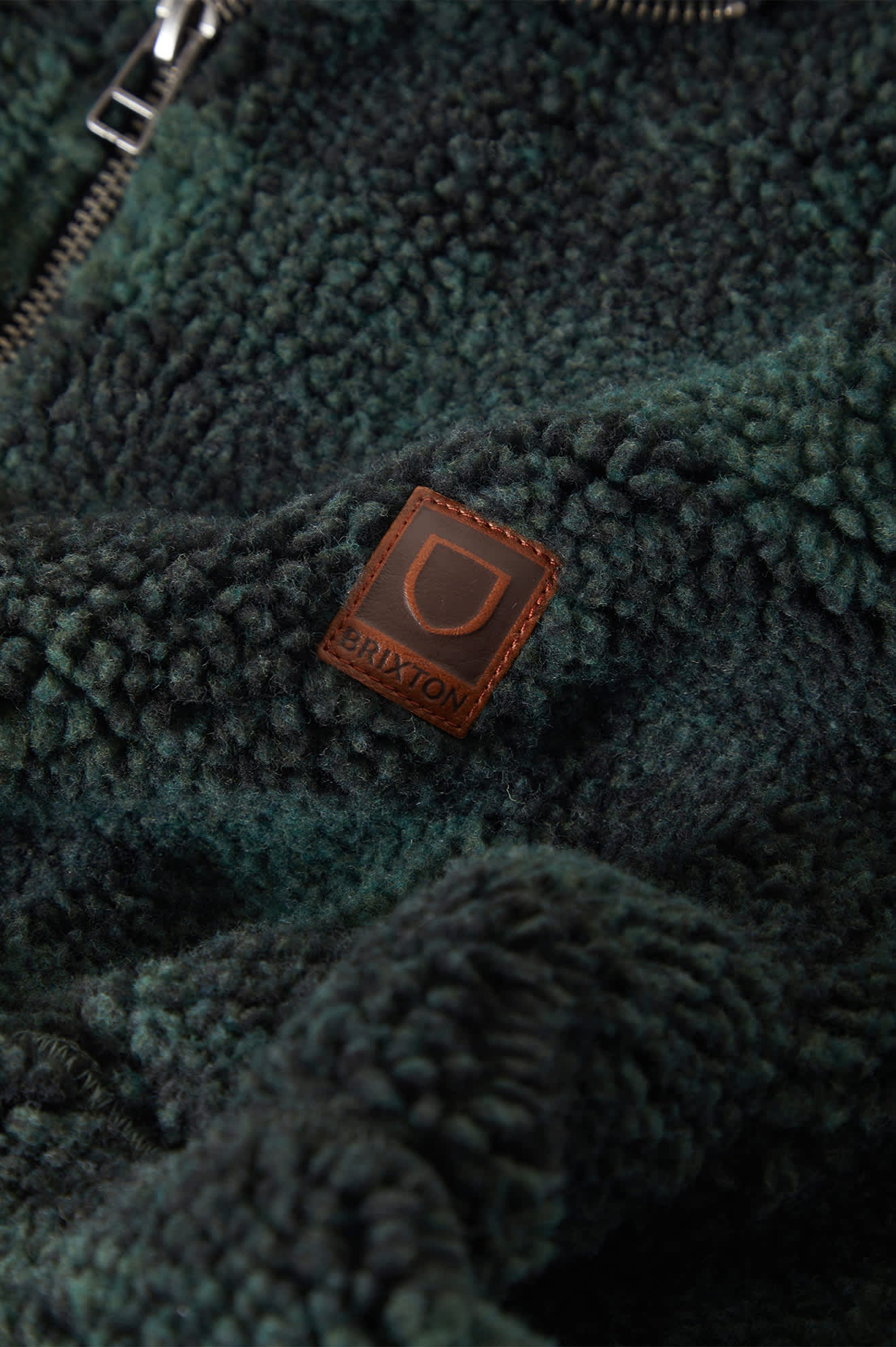 Men's Arctic Fleece Mock Neck Jacket in the color Forest Green - Additional Laydown image