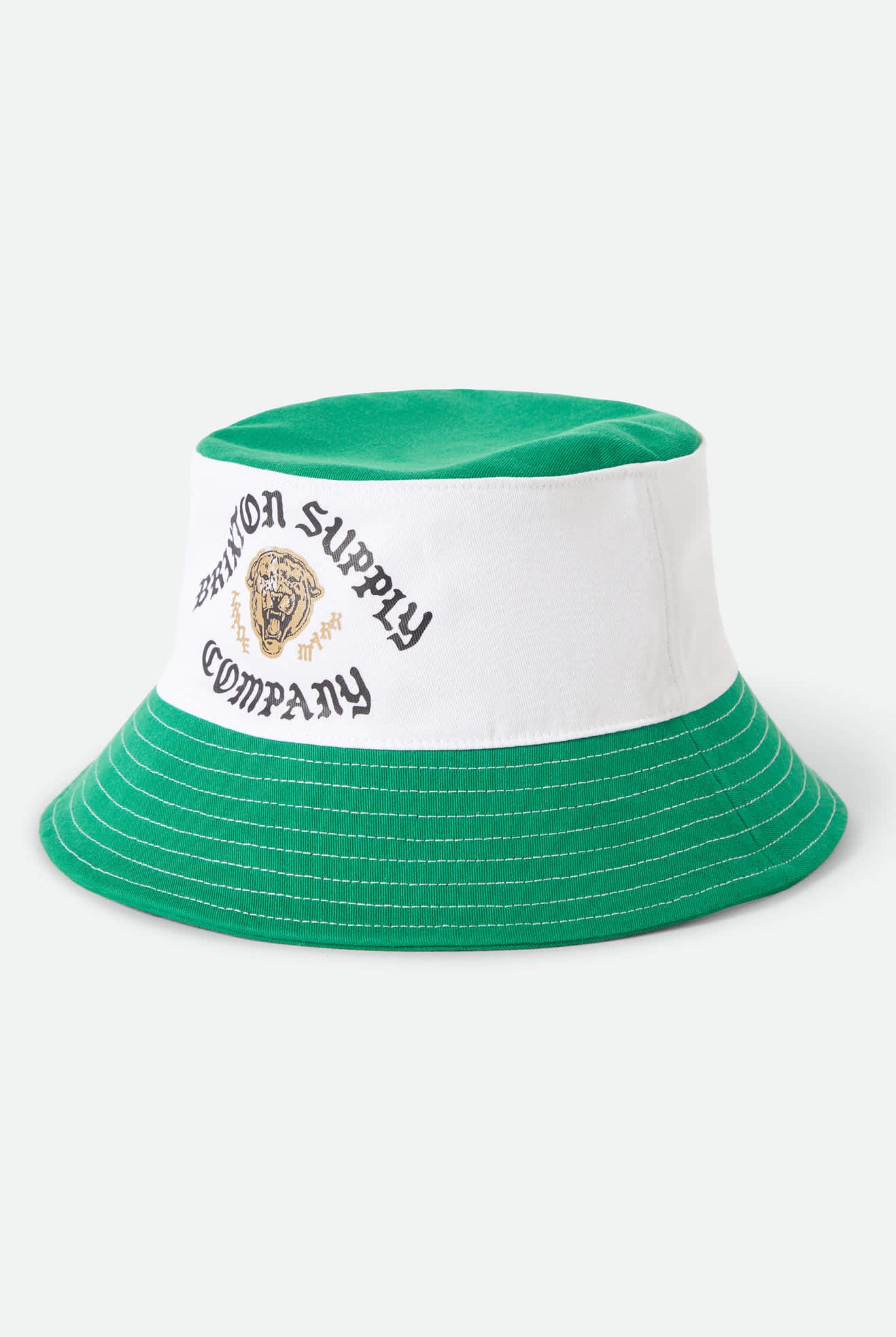 Unisex Eldon Packable Bucket Hat in the color Green/Off White Morado - Front Product Laydown Image