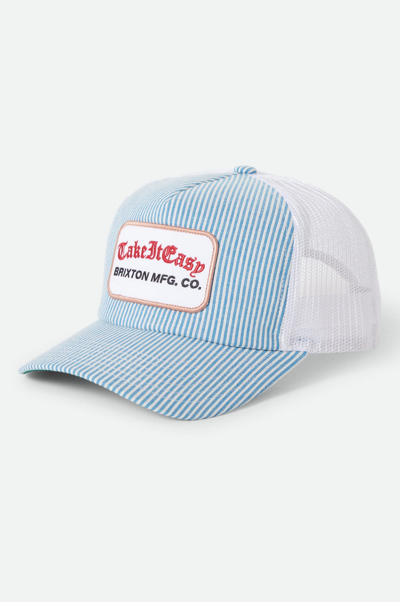 Women's Take It Easy Netplus Trucker Hat in the color Two Boot Stripe - Front Product Laydown Image