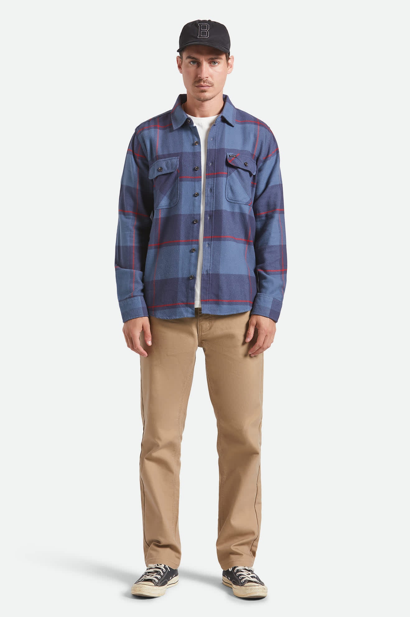 Men's Bowery Flannel in the color Bering Sea/Mood Indigo/Adrenaline Rush - Additional Fit image