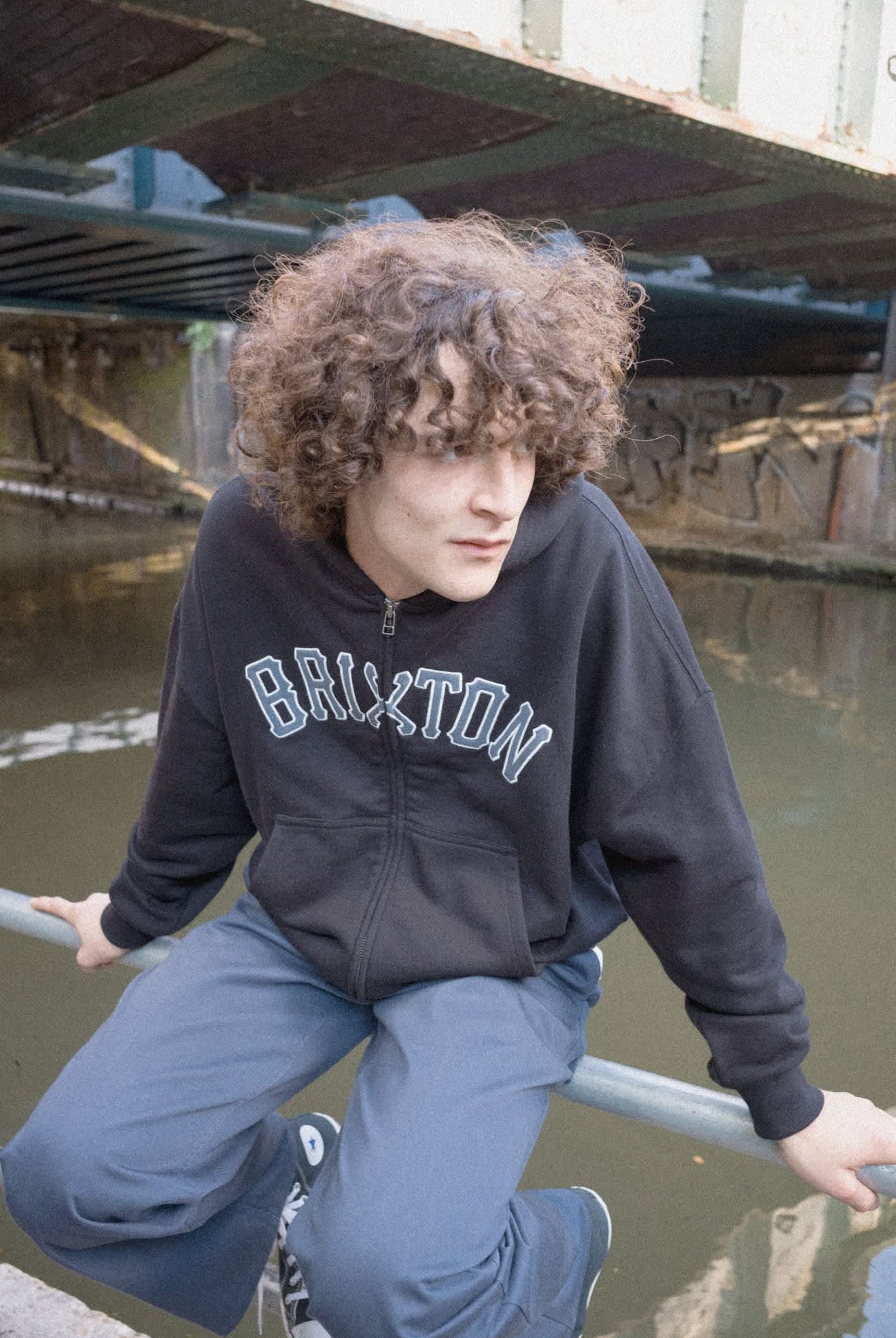 Men's Dugout Zip Hood Fleece in the color Black/Grey - Men's Lifestyle 3.0