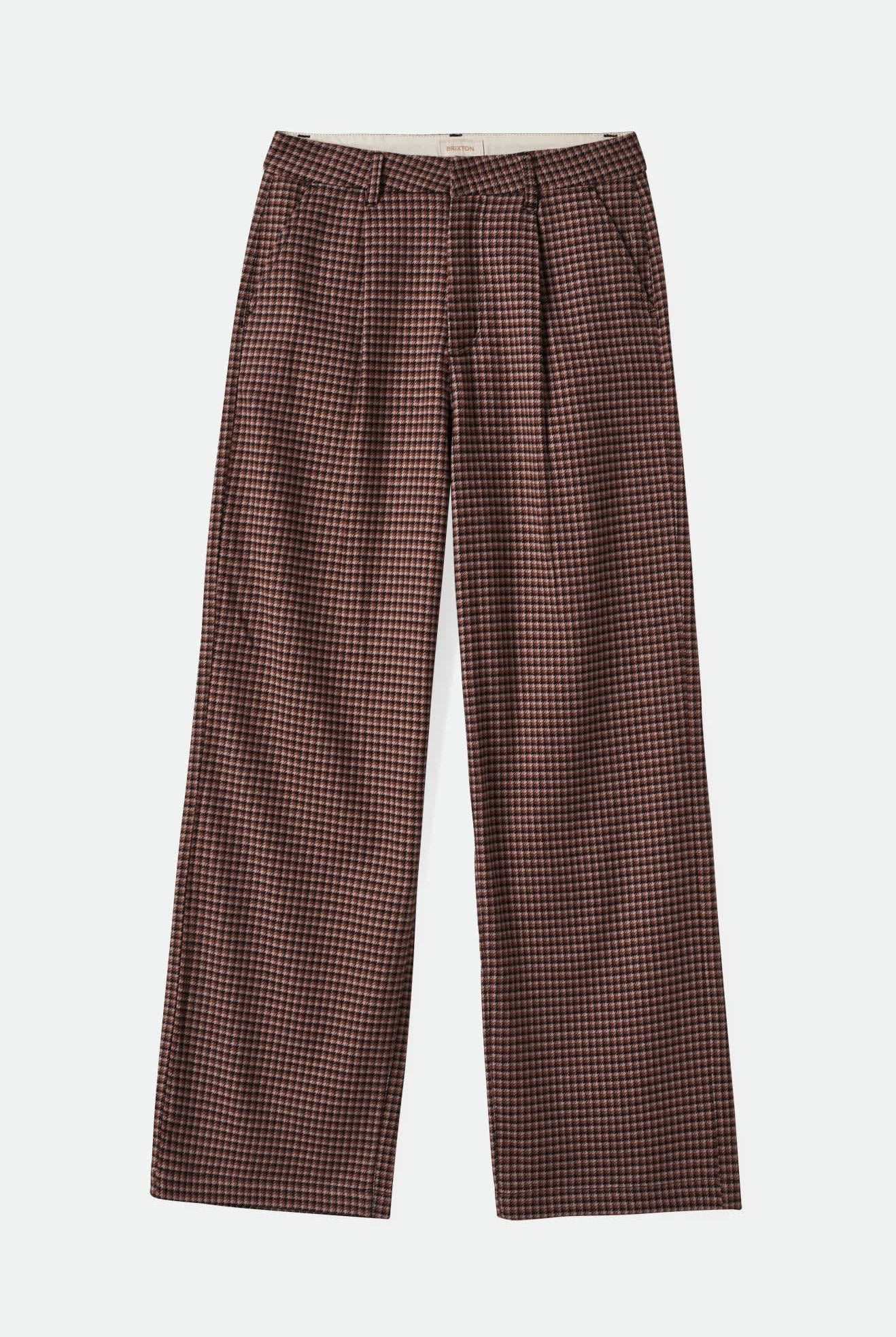 Women's Ludlow Trouser Pant in the color Pinecone Brown Houndstooth - Front Product View