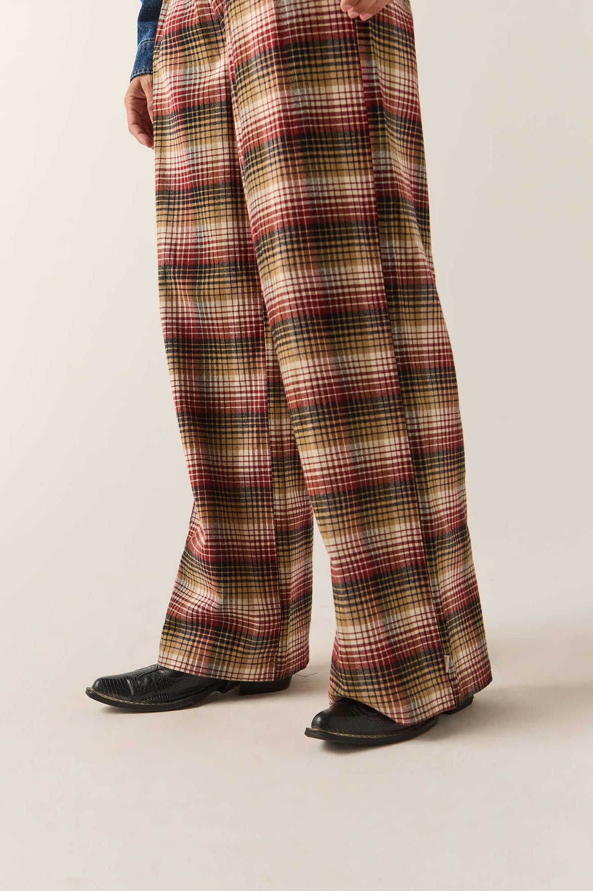 Women's Service Trouser Pant in the color Plaid Mash Up - Women's Side View