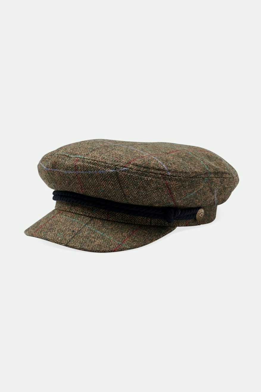 Brixton Unisex Fiddler Fisherman Cap - Brown/Black | Profile