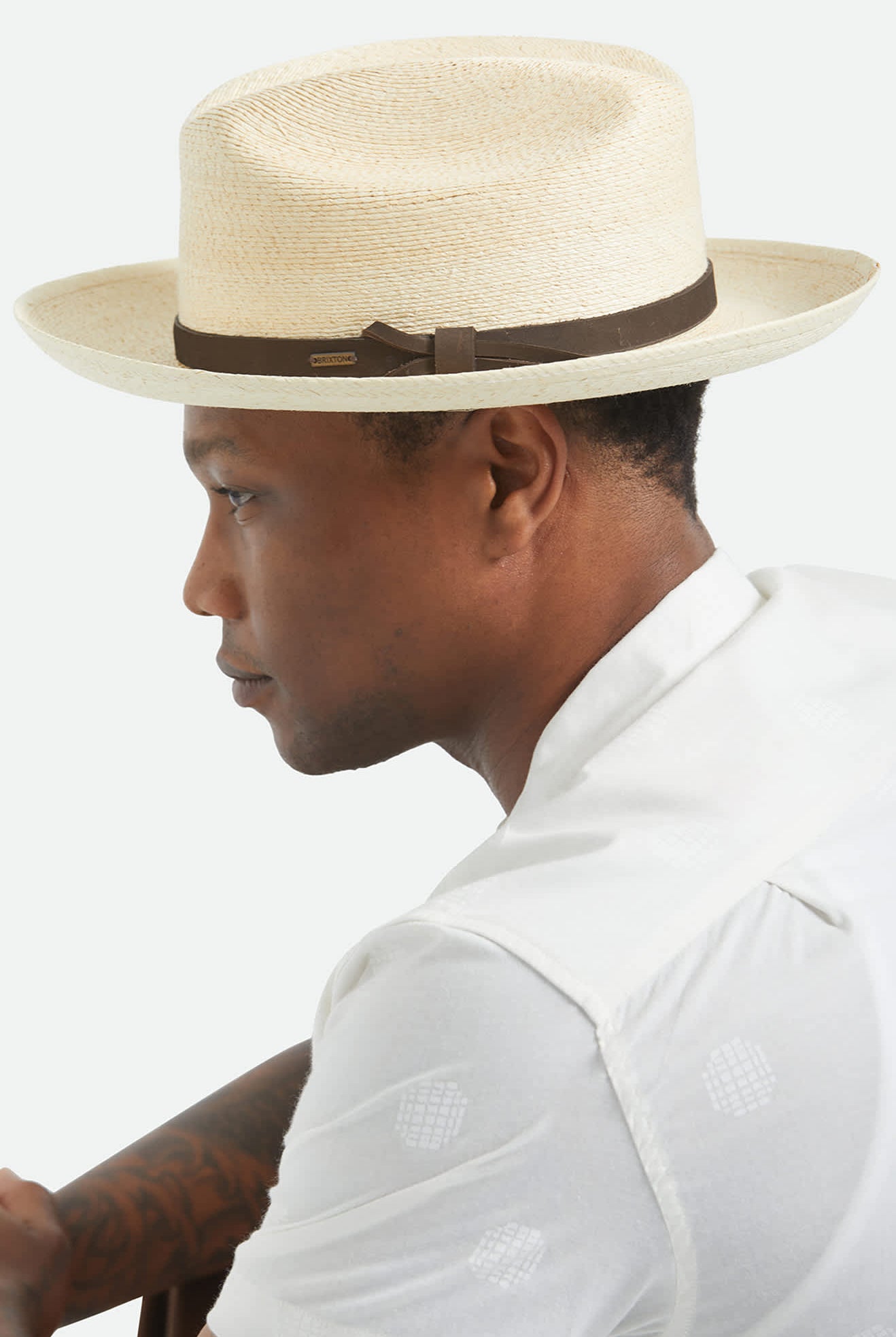 Unisex Hitch Ranch Fedora in the color Bone - Men's Side View