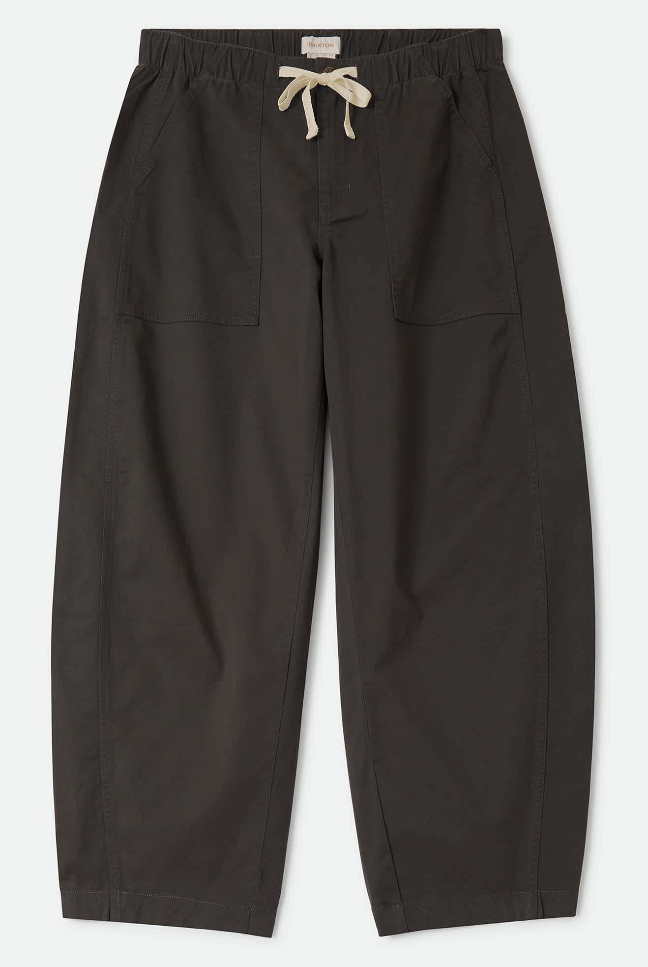 Women's Utility Everyday Barrel Pant in the color Washed Black - Front Product Laydown Image