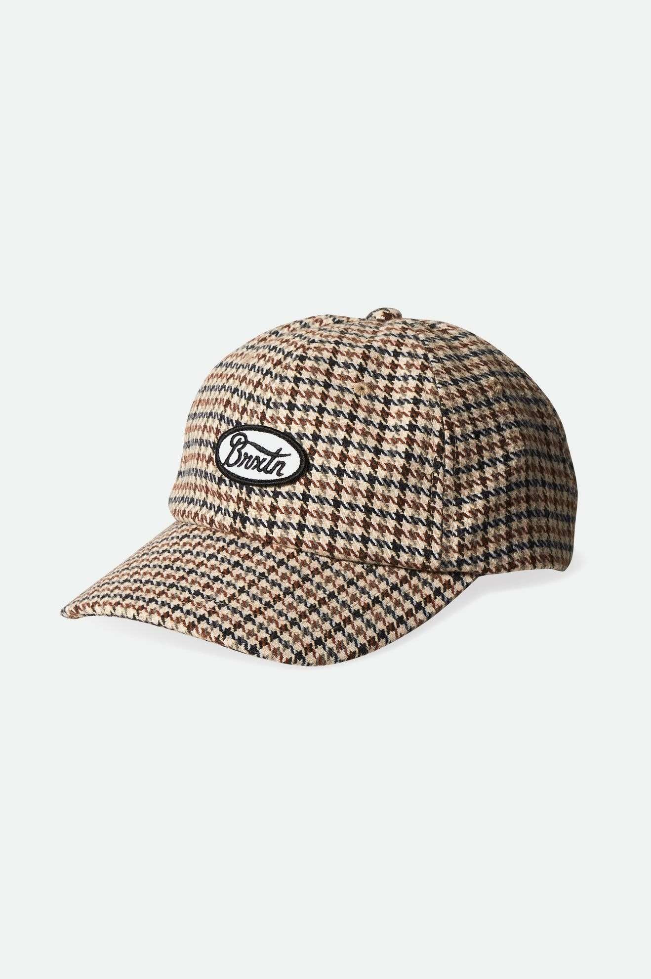 Brixton Unisex Parsons Adjustable Hat - Sand/Black Houndstooth | Main