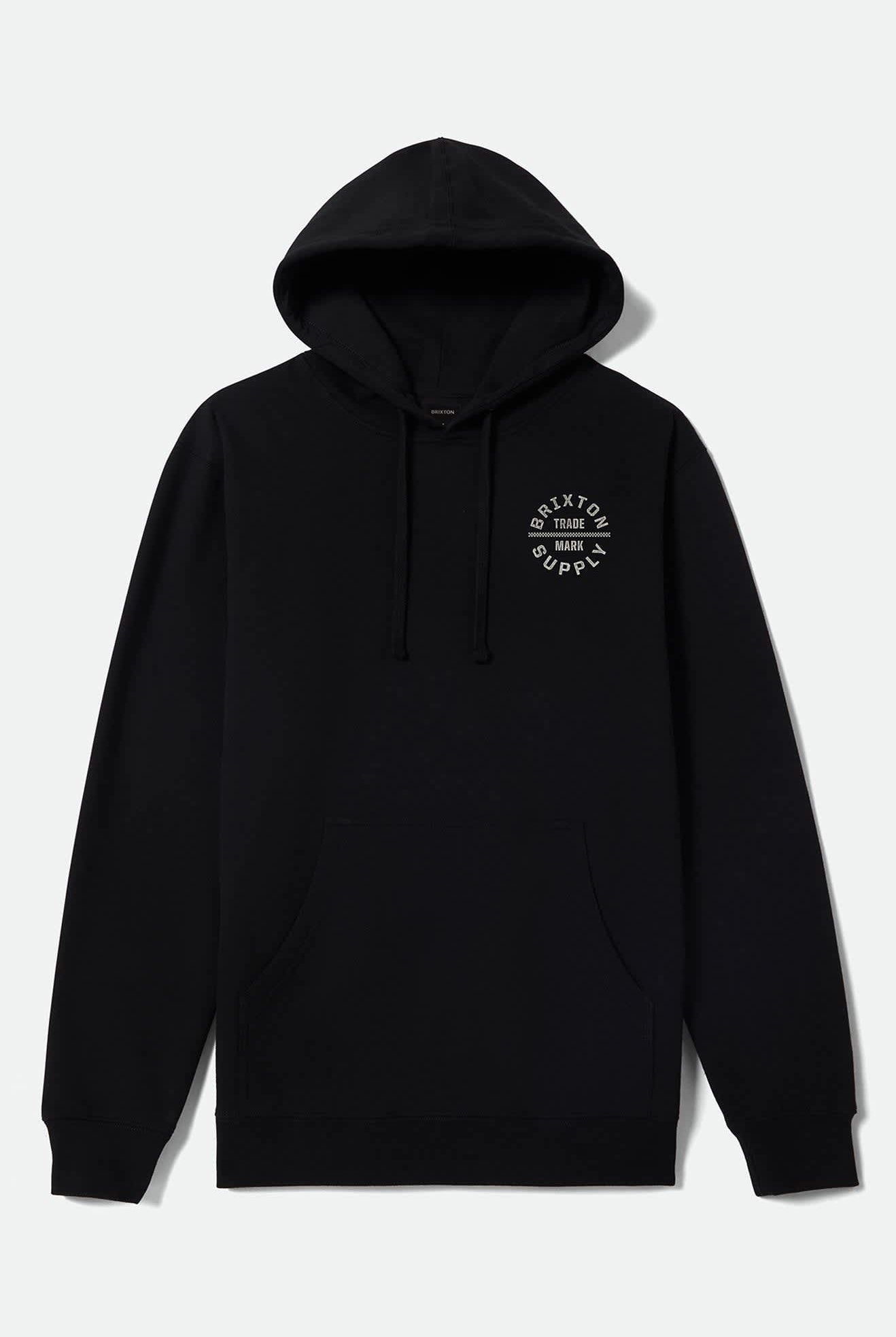 Men's Oath V Hood in the color Black/Off White - Front Product Laydown Image