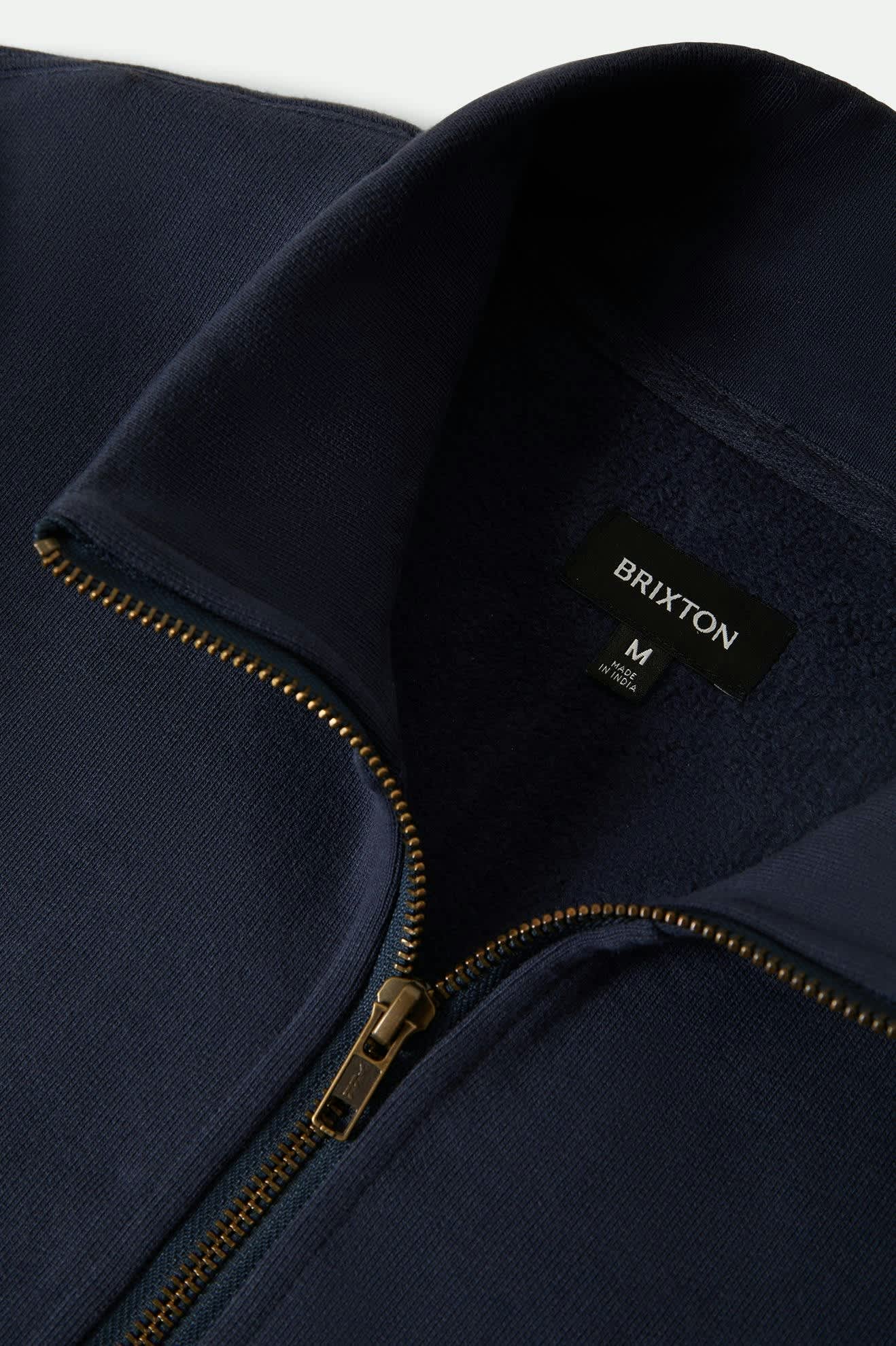 Men's Embroidered Heavyweight Half Zip in the color Mood Indigo - Additional Laydown image