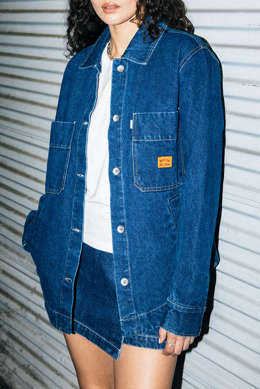 Women's Durham Shirt Jacket in the color Rinse Denim - Men's Lifestyle image