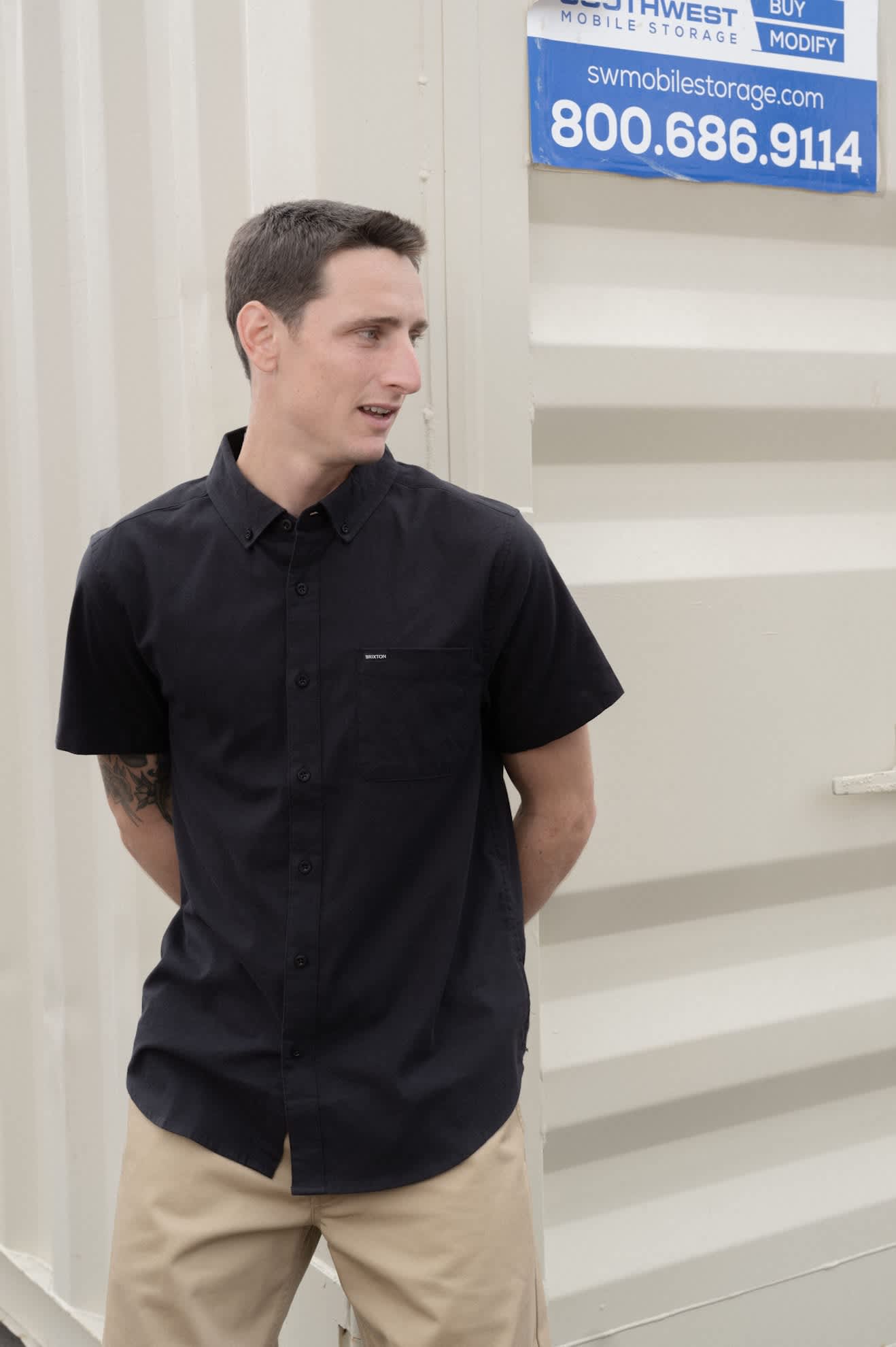 Men's Sanford Oxford Woven in the color Black - Men's Lifestyle 3.0