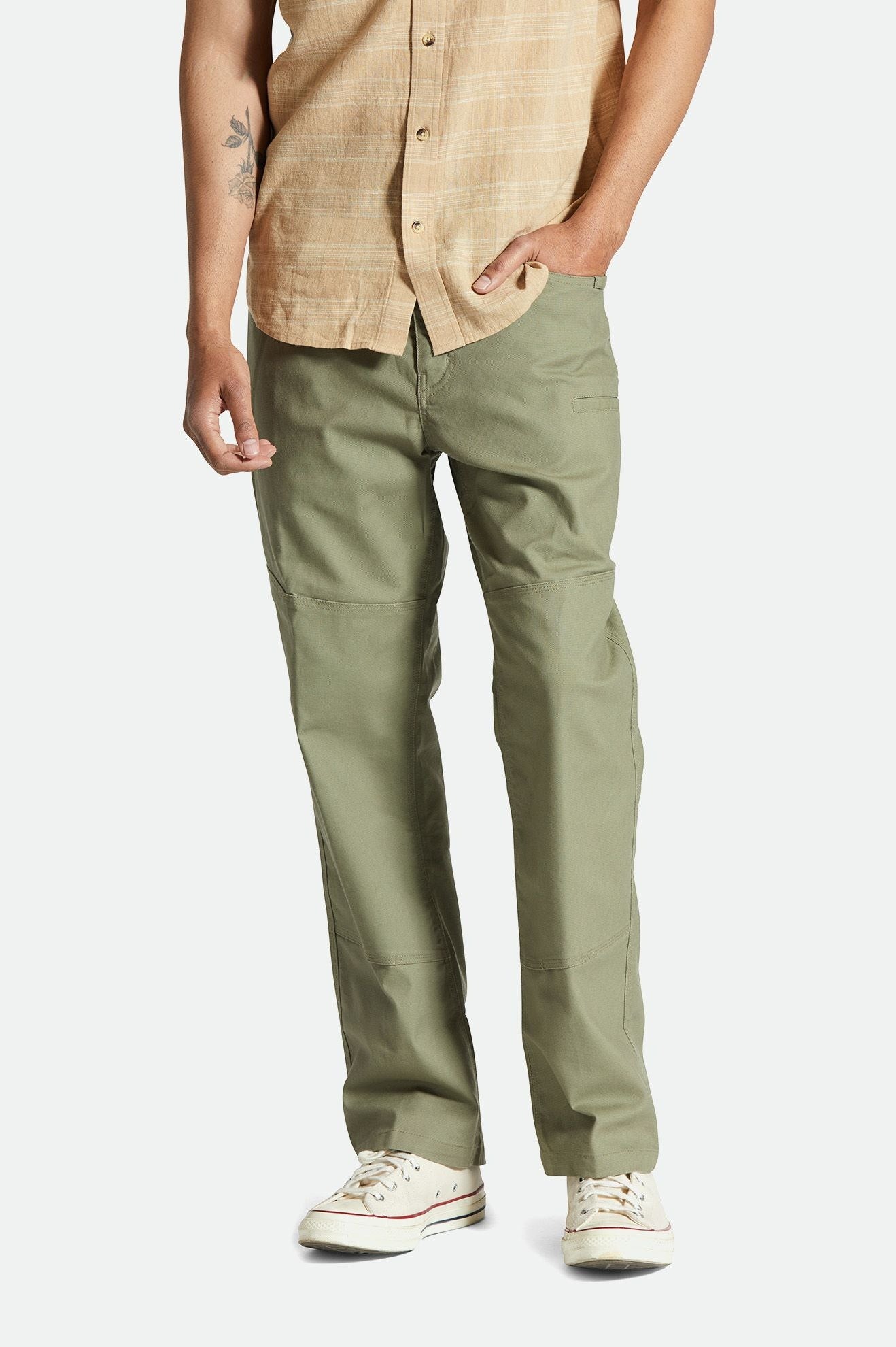 Men's Fit, Front View | Builders Carpenter Stretch Pant - Olive Surplus