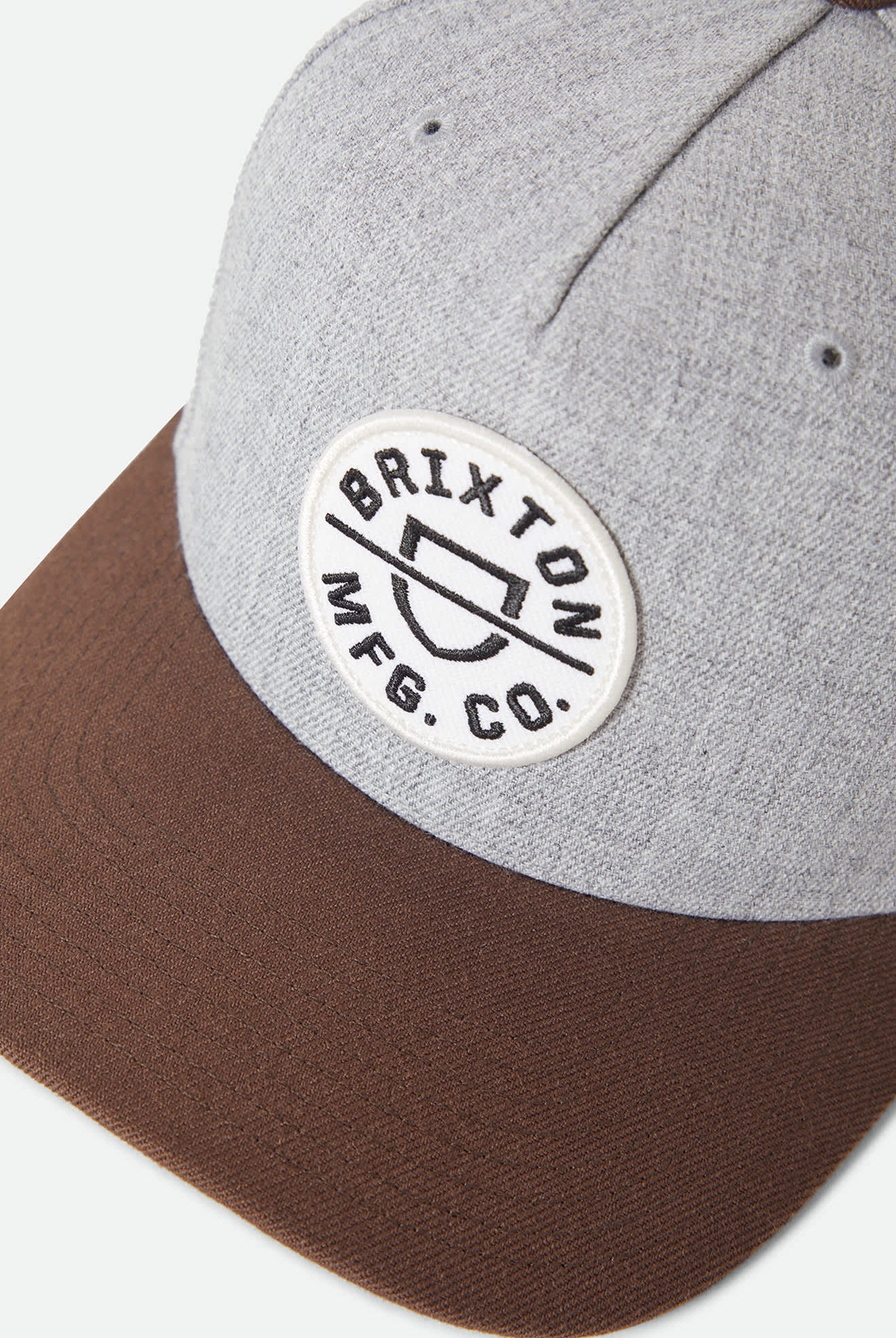 Unisex Crest Netplus Snapback in the color Heather Grey/Pinecone Brown - Additional Laydown image