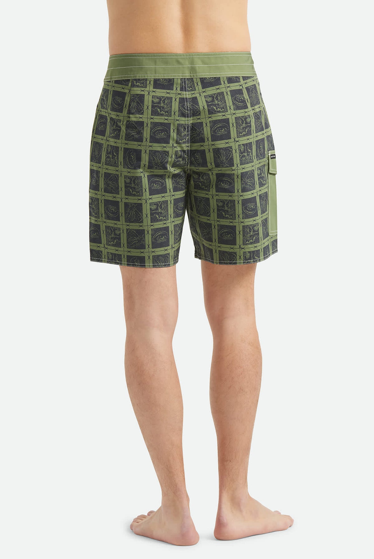 Men's Classic Trunk 17" in the color Barb Wire/Sea Kelp - Men's Back View