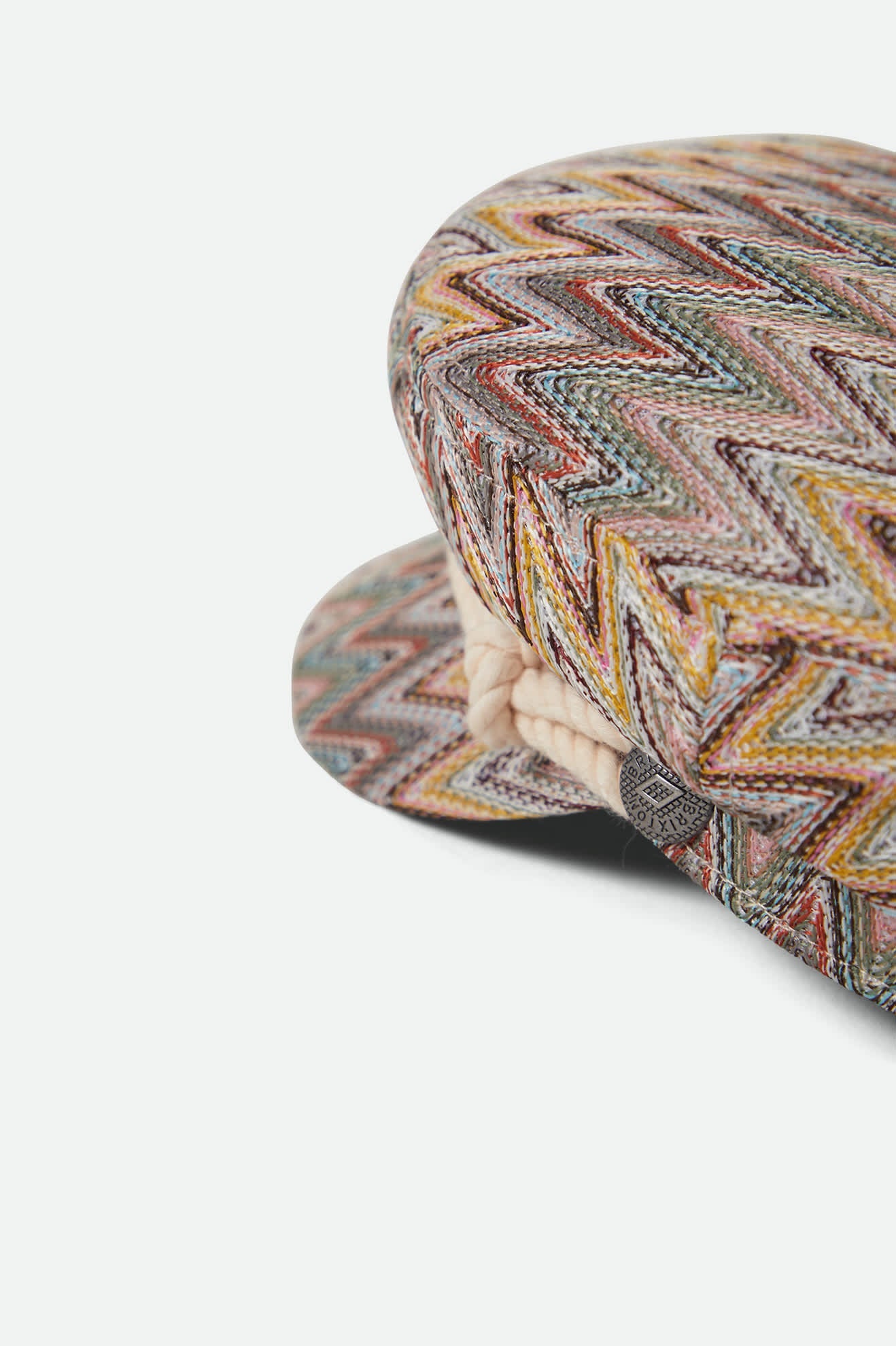 Women's Fiddler Fisherman Cap in the color Multi Color Zigzag - Additional Laydown image